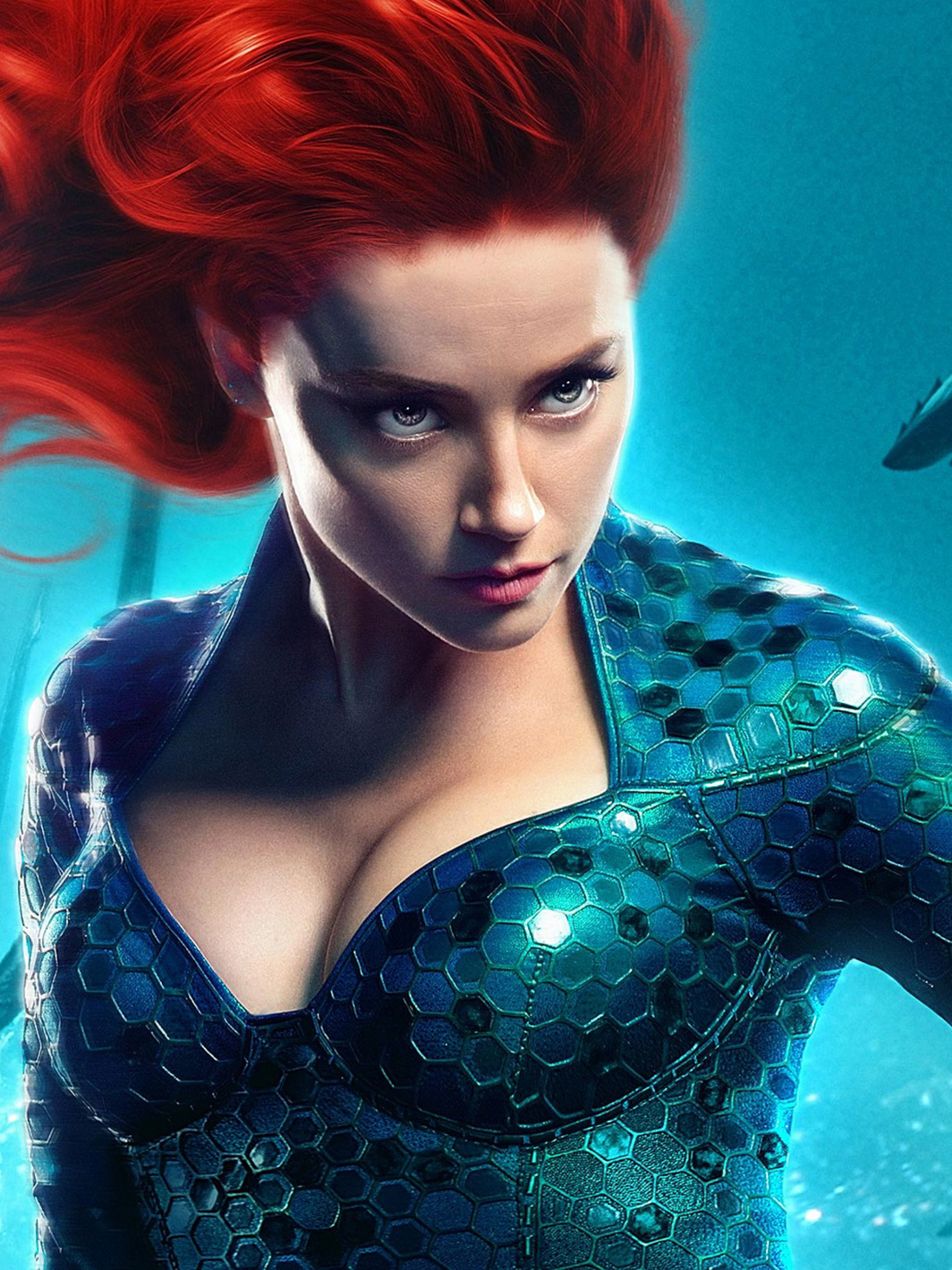 Amber Heard as Mera, Aquaman 2018, Pure 4K, Wallpaper download, 2050x2740 HD Phone