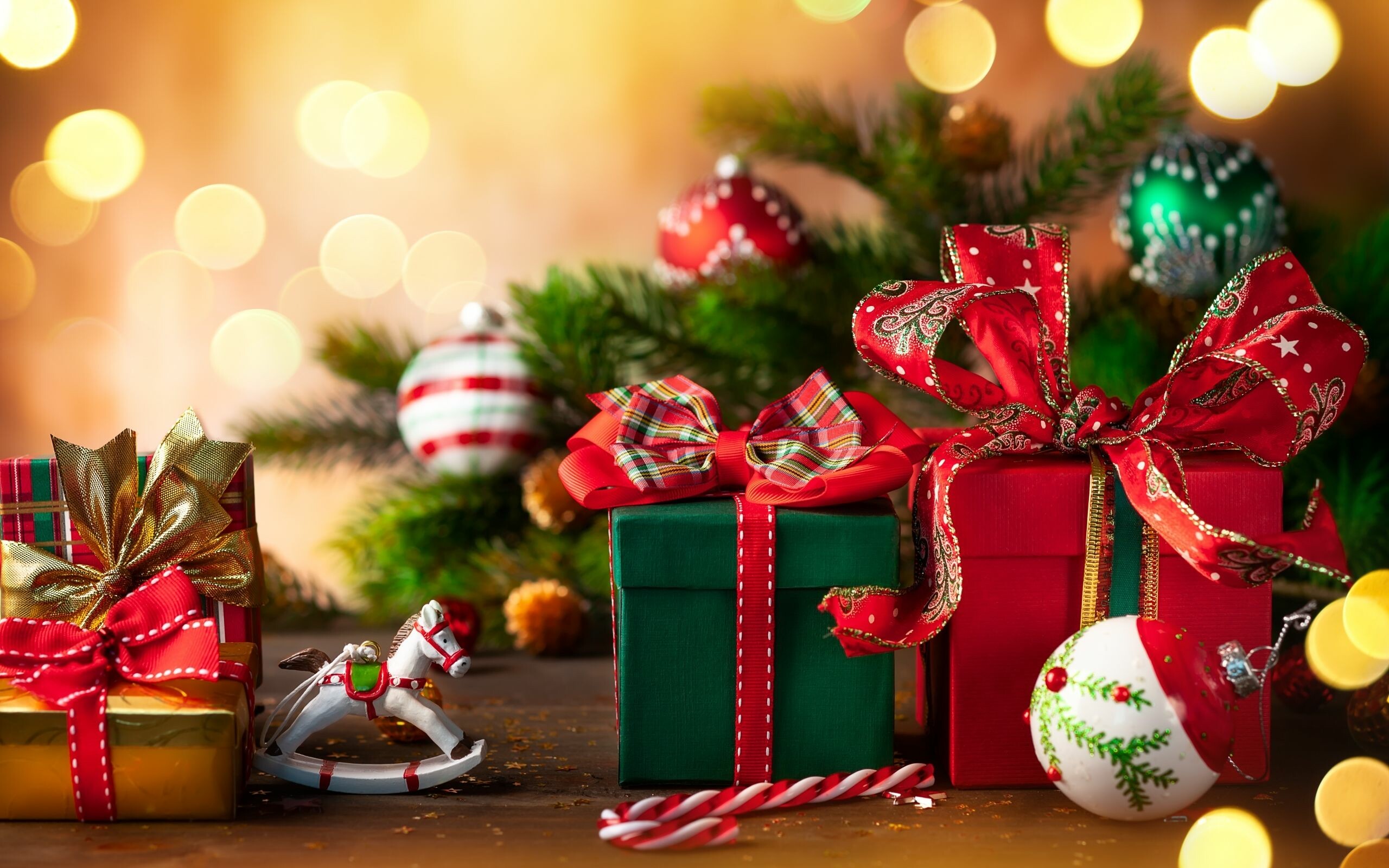 Christmas gifts, Joyful surprises, Festive wrappings, Thoughtful presents, 2560x1600 HD Desktop