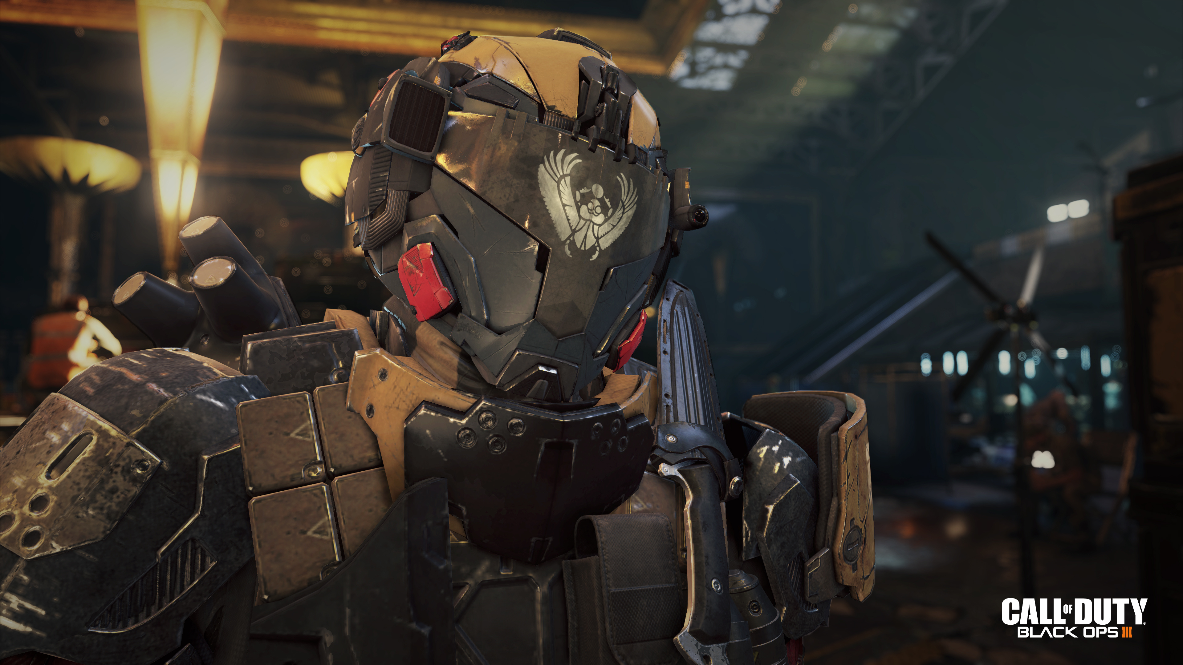 Call of Duty: Black Ops III Spectre, Armored specialist combat helmet, Tactical vest combat knife, 4K Desktop wallpaper
