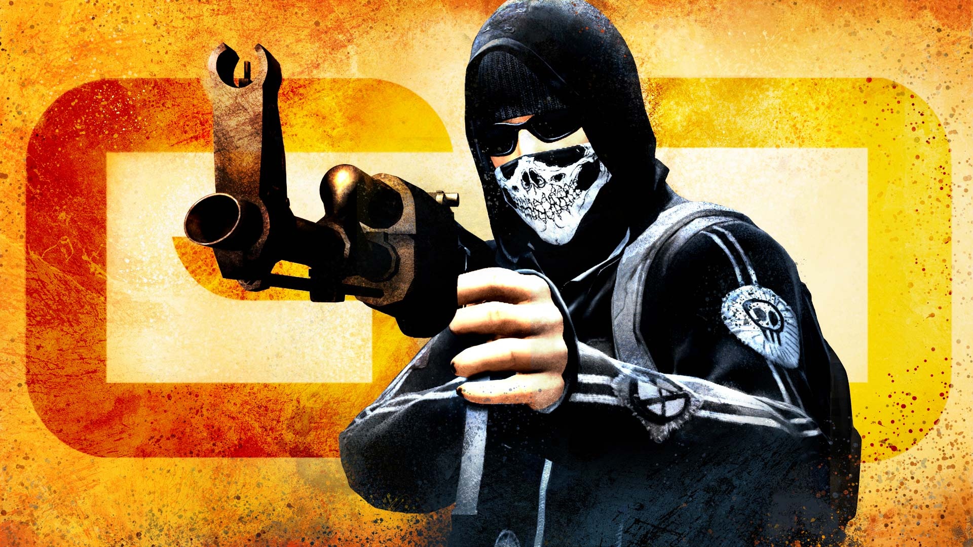 CS:GO Anarchist, AK-47 assault rifle, skull face bandana, Full HD Desktop wallpaper