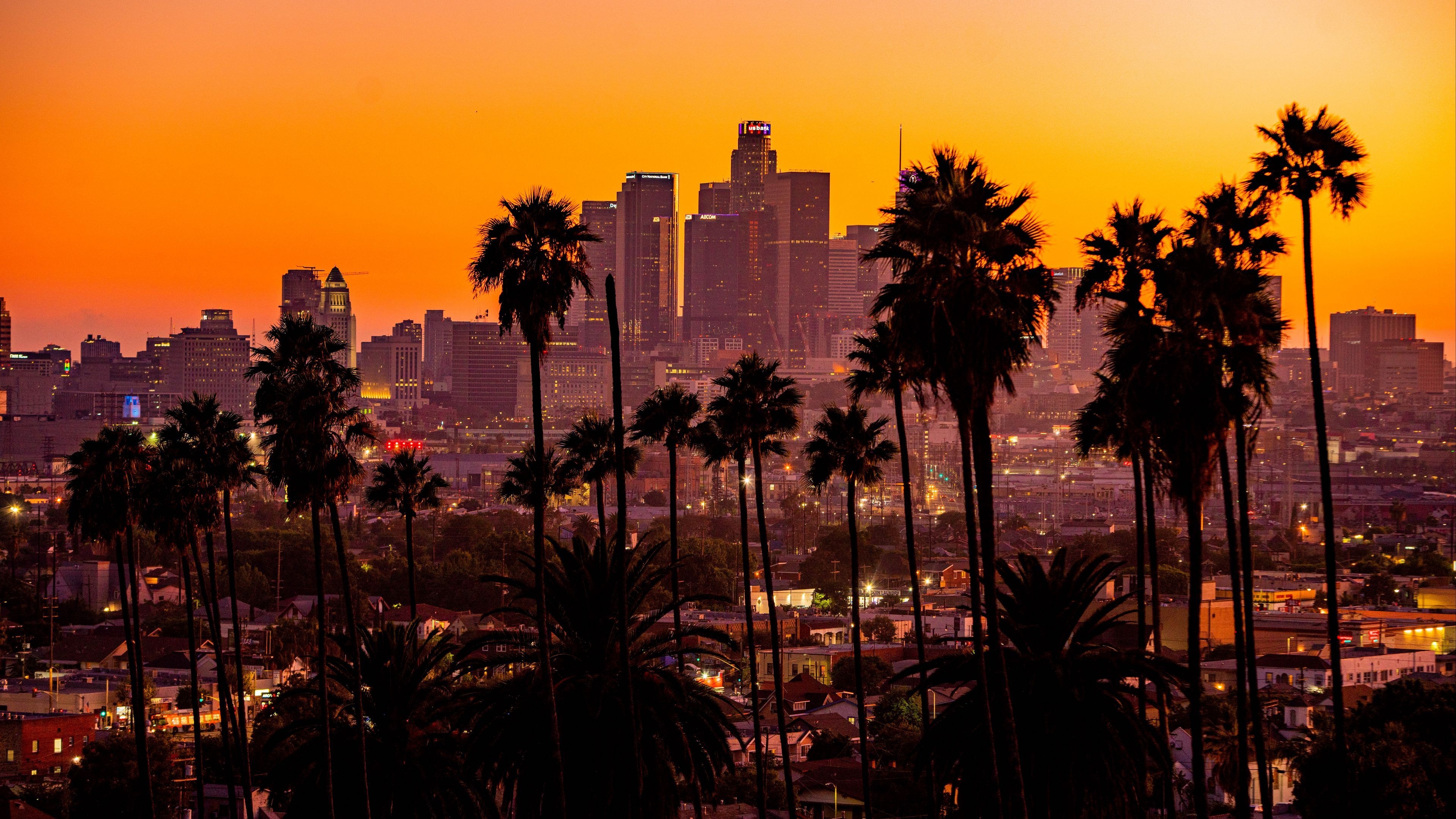 Vibrant city life, High-resolution wallpaper, Stunning visuals, Los Angeles charm, 3840x2160 4K Desktop