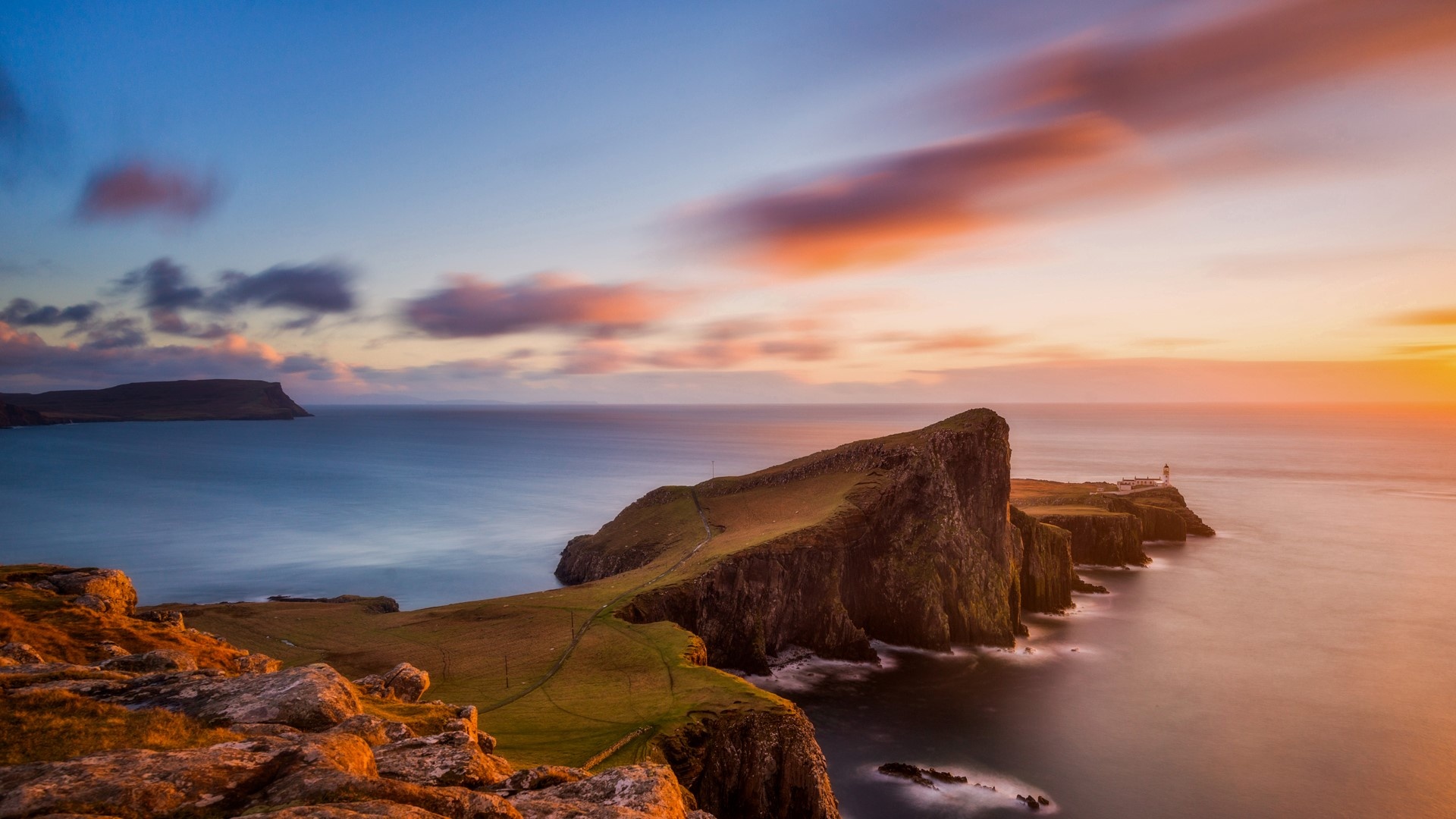 Neist Point, Skye sunset, Scotland, Windows spotlight, 1920x1080 Full HD Desktop