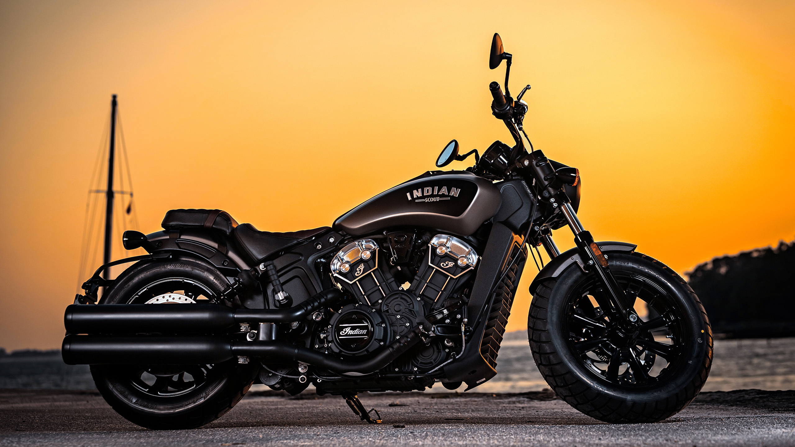 Indian Scout Bobber Sixty, S&S Engine, Big Bear Chopper, Professional Photography, 2560x1440 HD Desktop