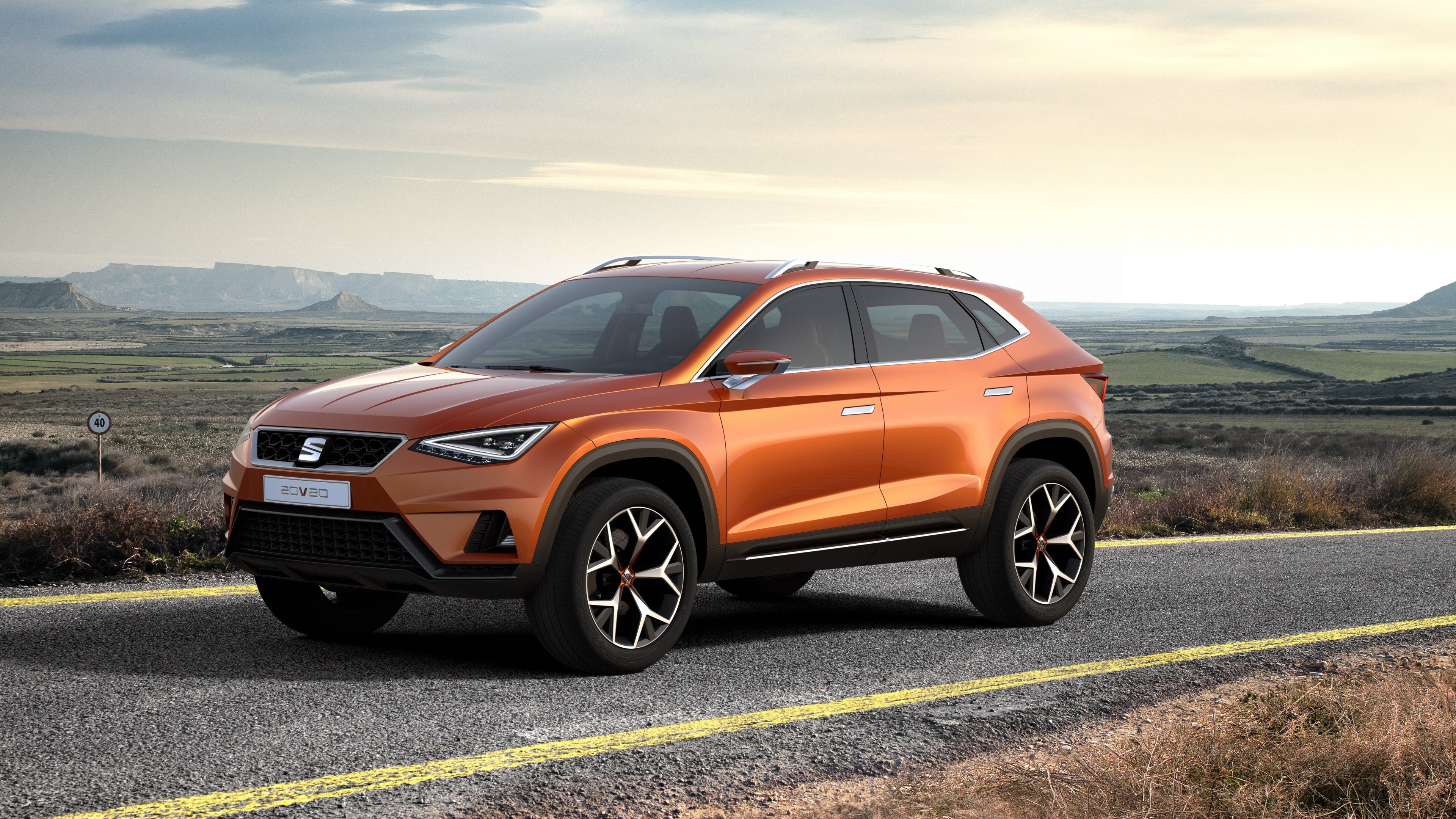 Seat Arona, Concept crossover, Orange cars, Cars and bikes, 3840x2160 4K Desktop