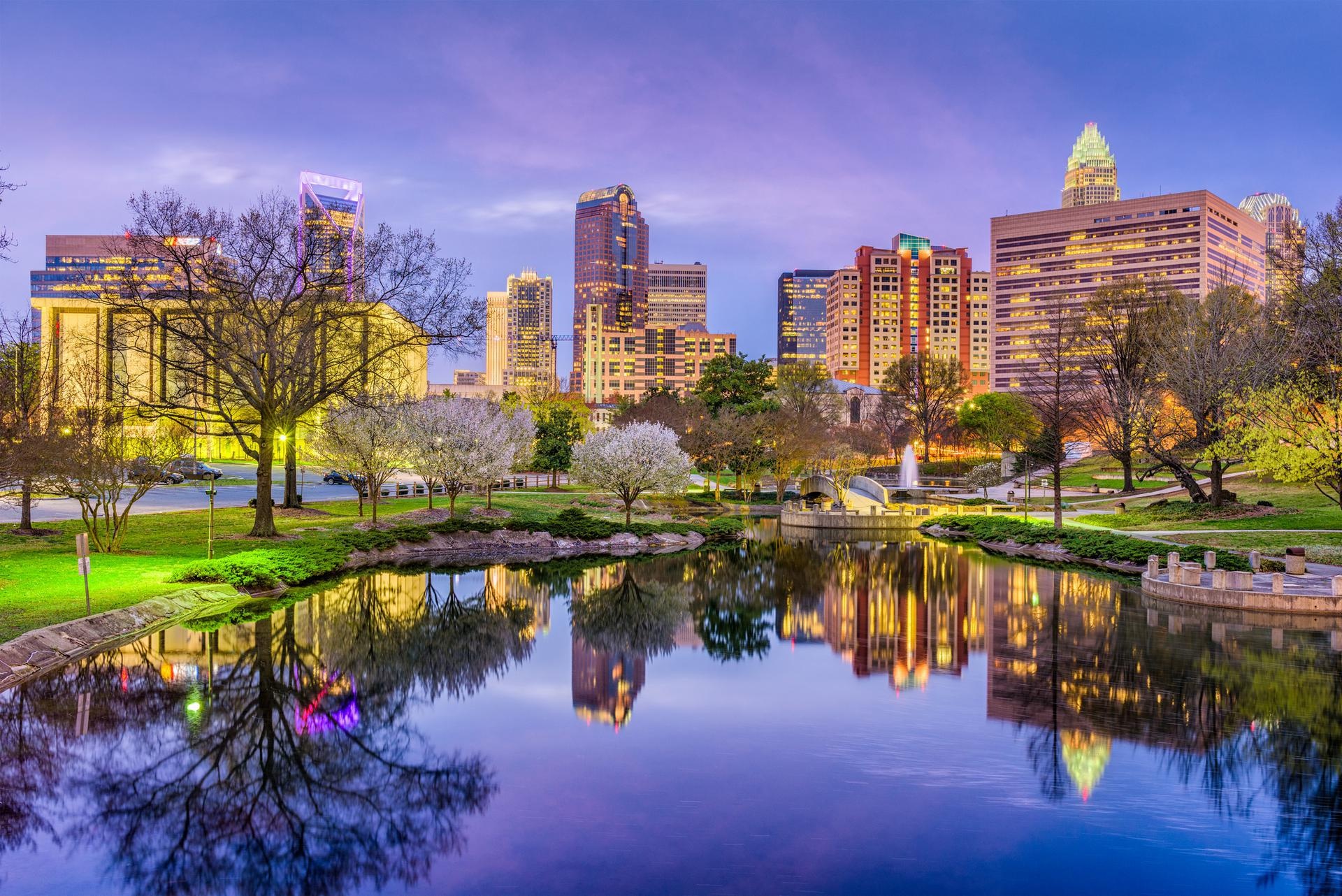 Charlotte skyline, Background checks, Health street, Secure verification, 1920x1290 HD Desktop