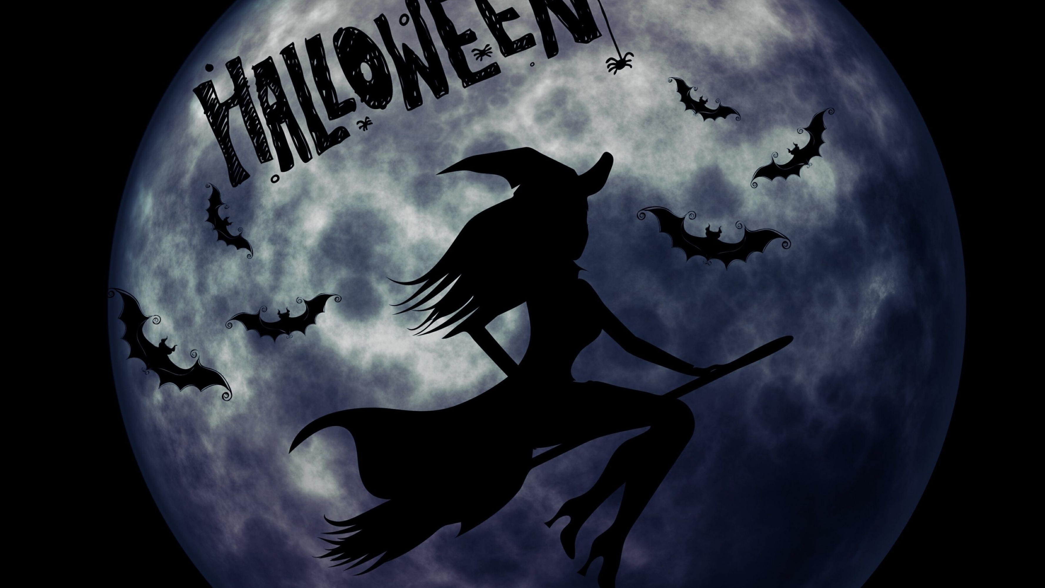 Broomstick flight, Halloween Witches Wallpaper, 3560x2000 HD Desktop