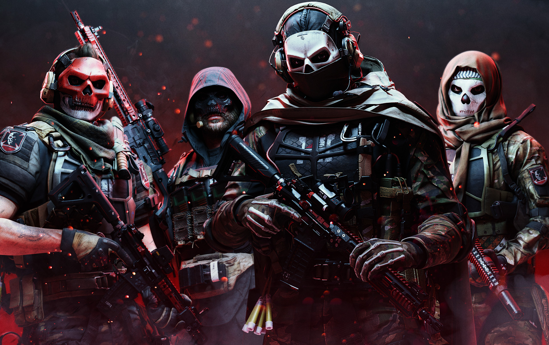 Red Team 141, Simon Ghost Riley, Captain John Price, Johnny Soap MacTavish, Kyle Gaz Garrick, HD Desktop wallpaper