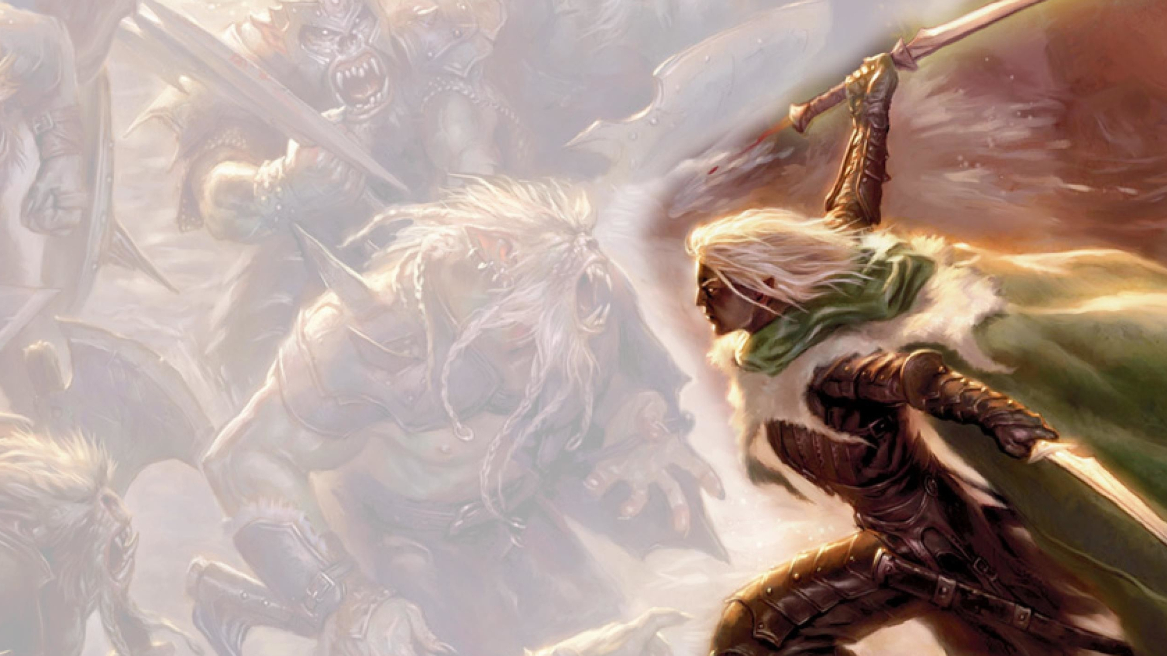 Vibrant wallpapers, Drizzt Do'Urden artwork, Mythical landscape, Heroic adventures, 3840x2160 4K Desktop