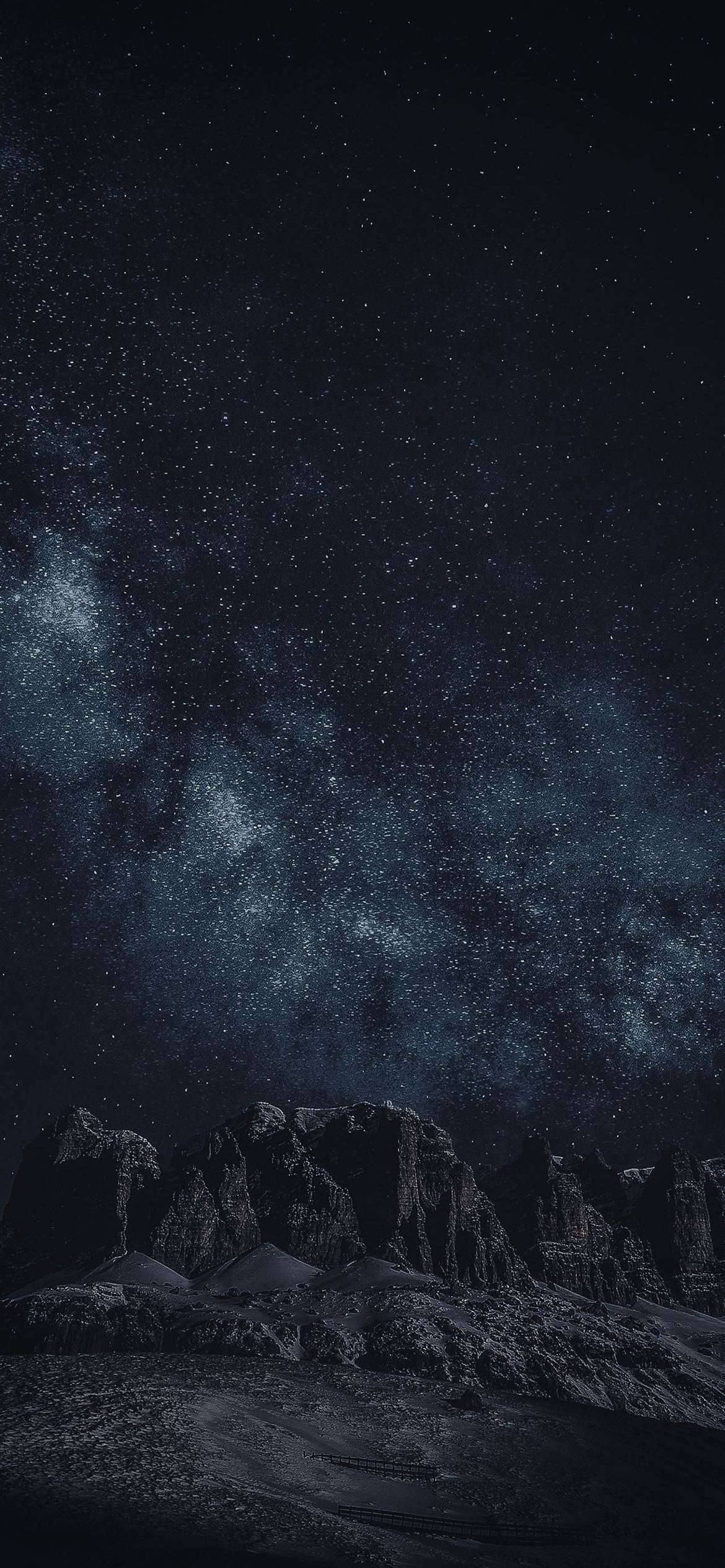 Milky Way starfield, jagged rocky mountain peaks, deep blue night sky, HD Phone wallpaper