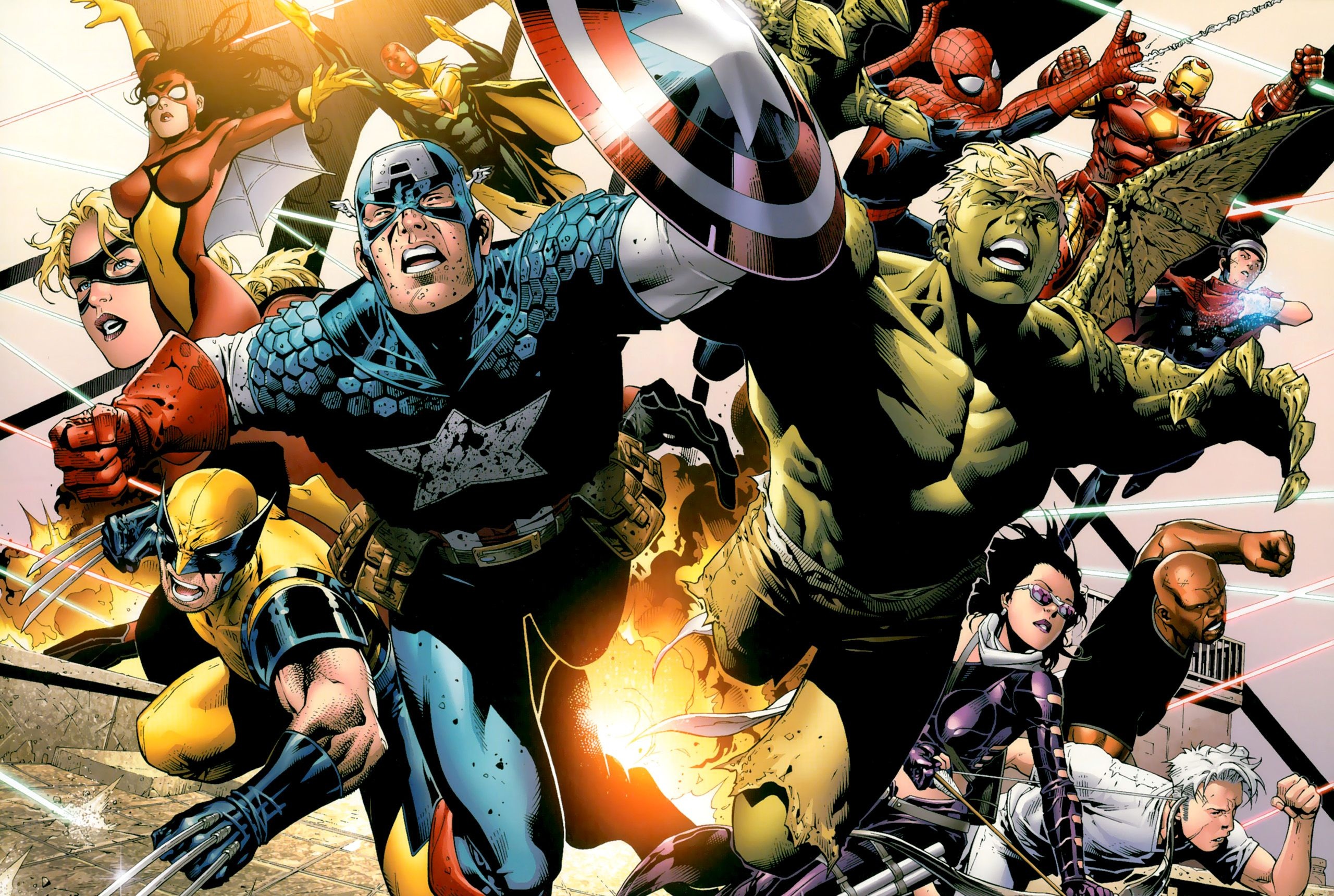 Bucky Barnes Captain America, Hulkling, Wolverine, Kate Bishop Hawkeye, Marvel Comics Avengers, HD Desktop wallpaper