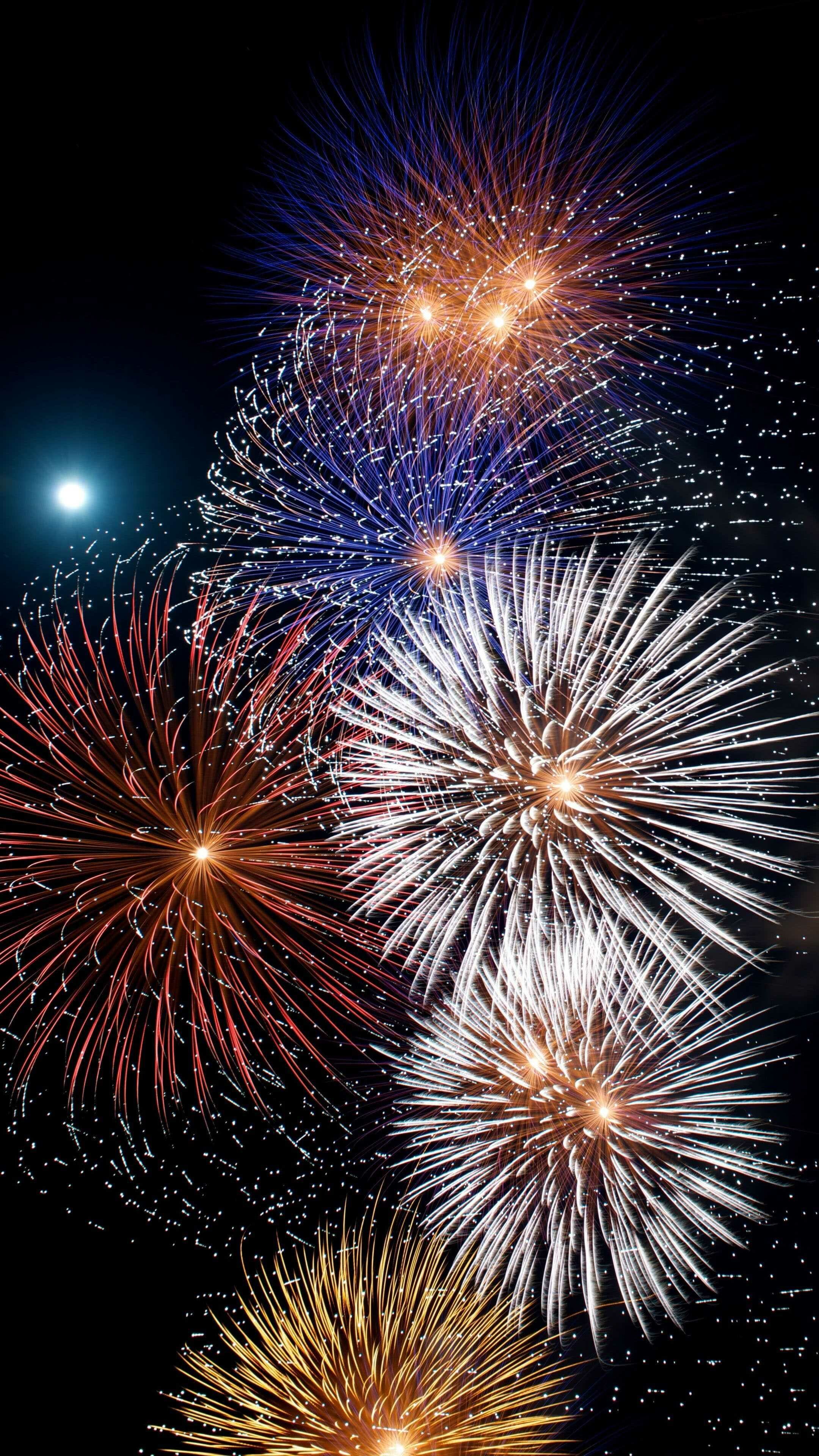 Stunning fireworks wallpapers, Captivating visuals, Explosive celebration, Vibrant colors, 2160x3840 4K Phone