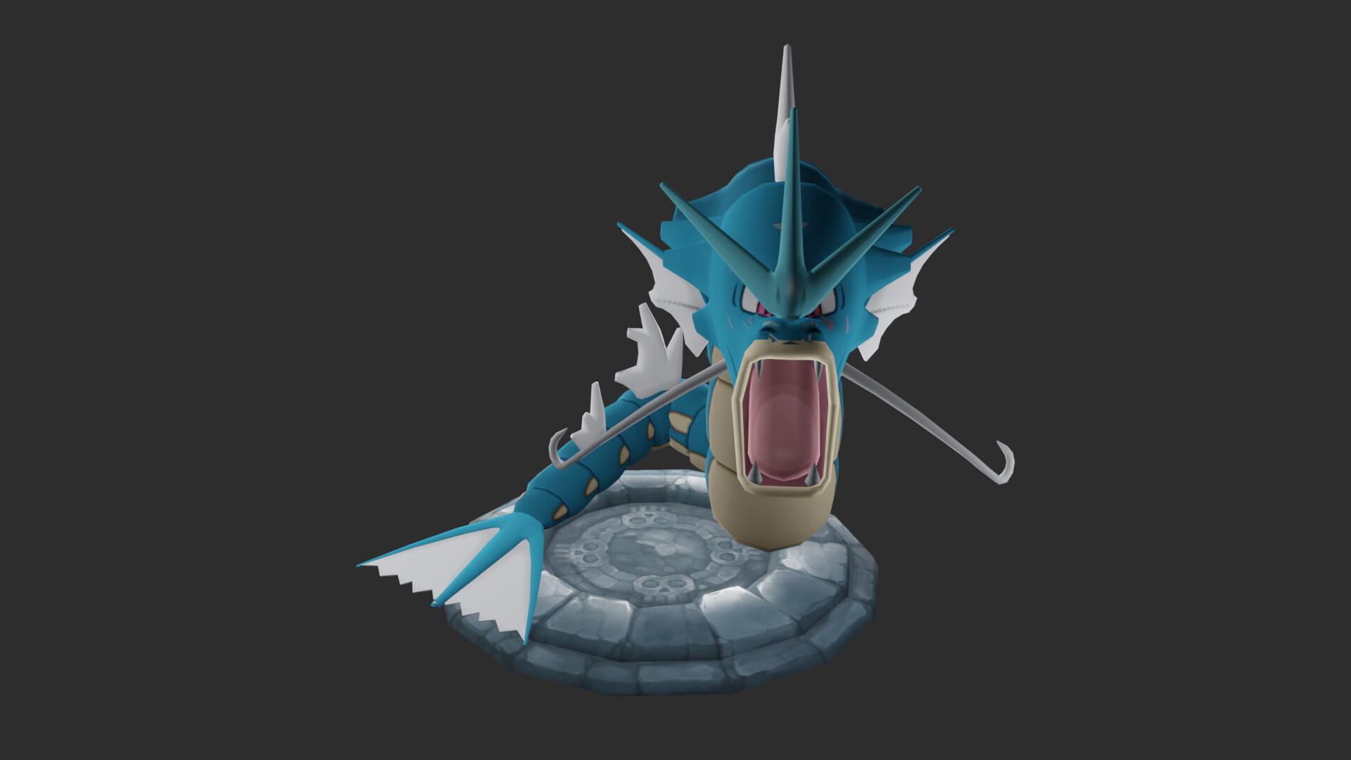 Gyarados artwork, RegiAlpha project, Red's Gyarados, Legendary Pokmon, 1920x1080 Full HD Desktop