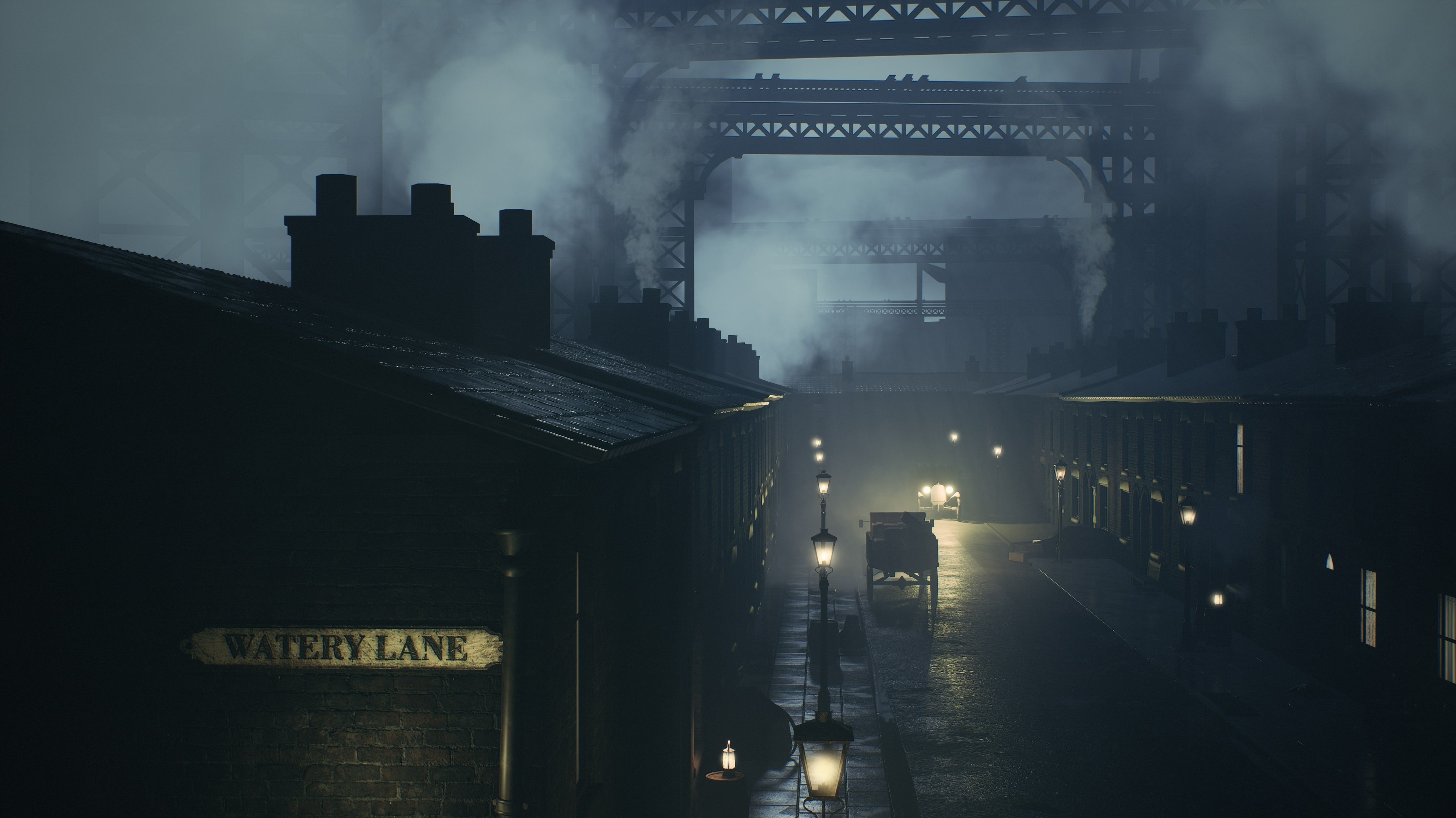 Foggy industrial street, Smoky night background, Watery Lane, Small Heath, Birmingham, HD Desktop wallpaper