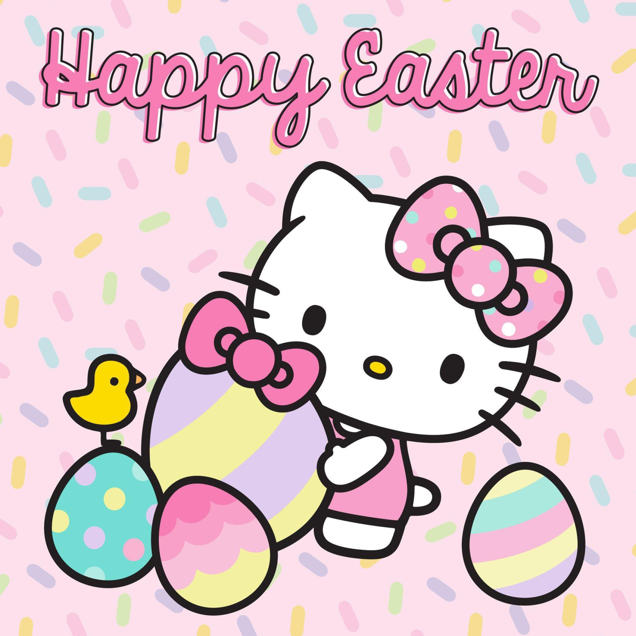 Eggs, Hello Kitty Easter Wallpaper, 2050x2050 HD Phone