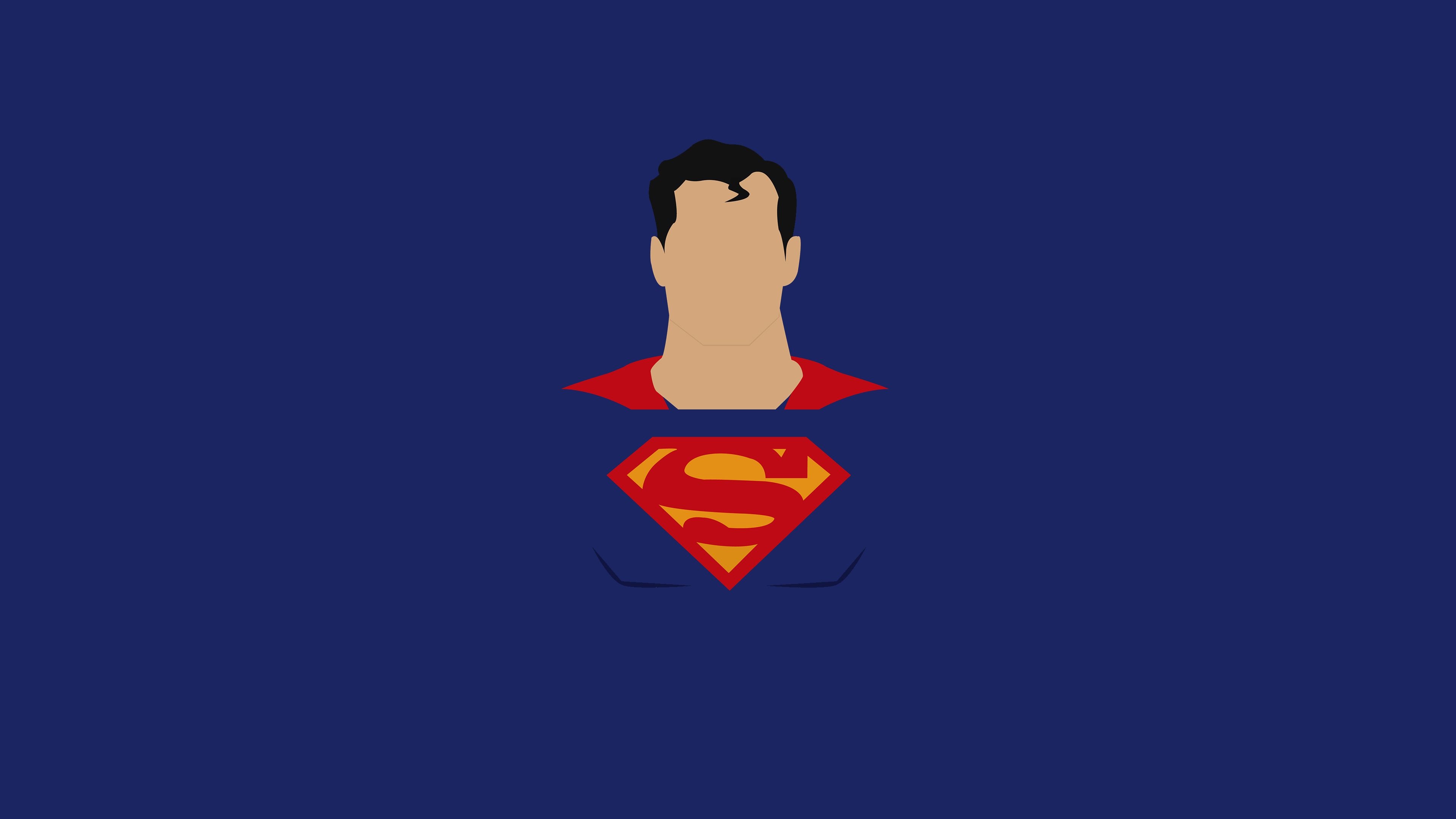 Superman, Superman S-shield logo, minimalist vector illustration, 4K Desktop wallpaper