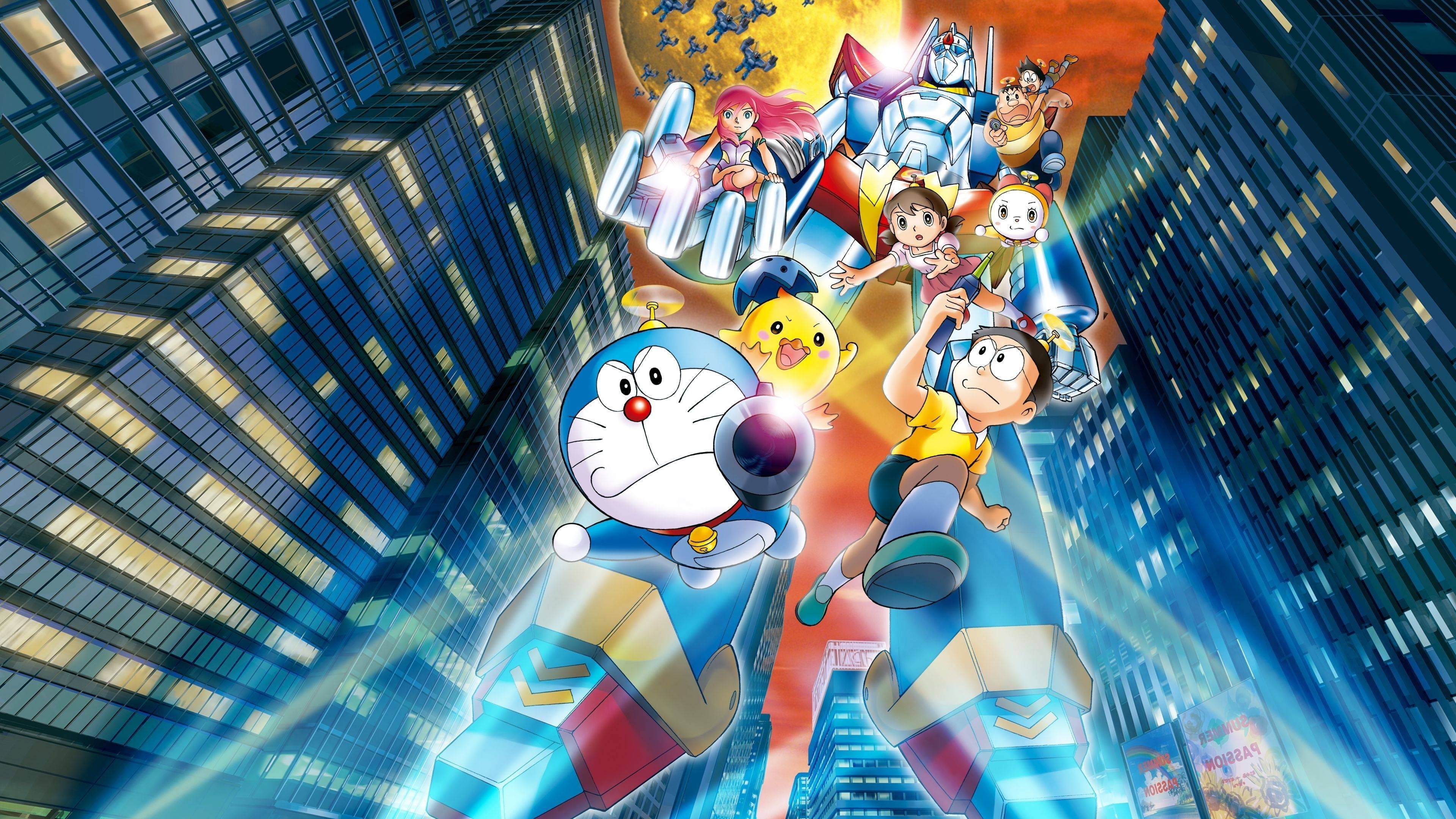 Doraemon, Nobita Nobi, Zanda Claus, Pippo, Riruru, 4K Desktop wallpaper