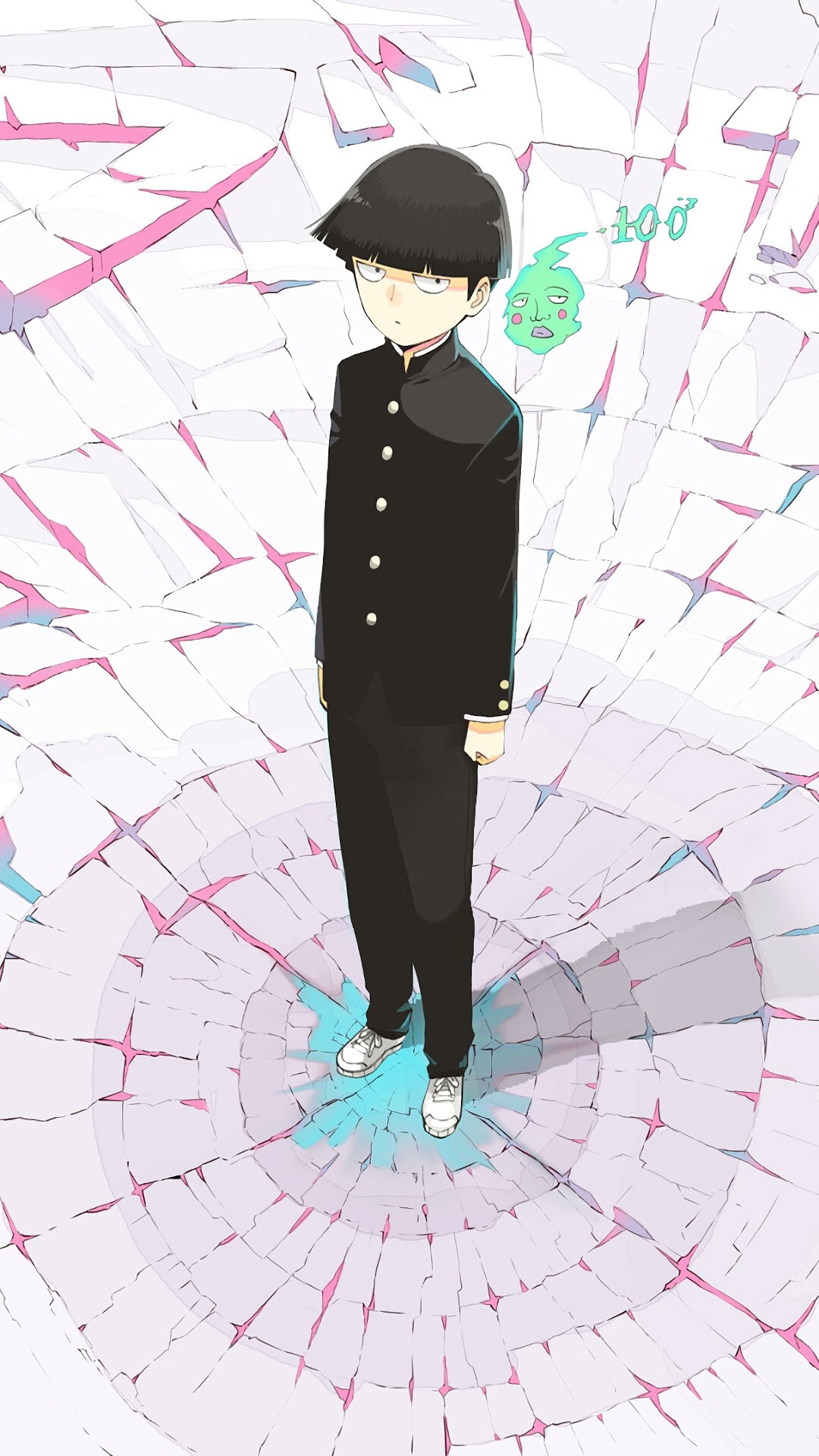 Mob Psycho 100, Vibrant backgrounds, Dynamic artwork, Ryan Anderson's collection, 1080x1920 Full HD Phone