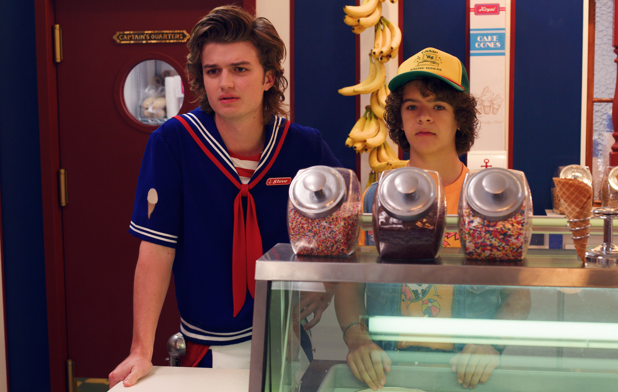 Steve Harrington, Dustin Henderson, Scoops Ahoy ice cream parlor, HD Desktop wallpaper