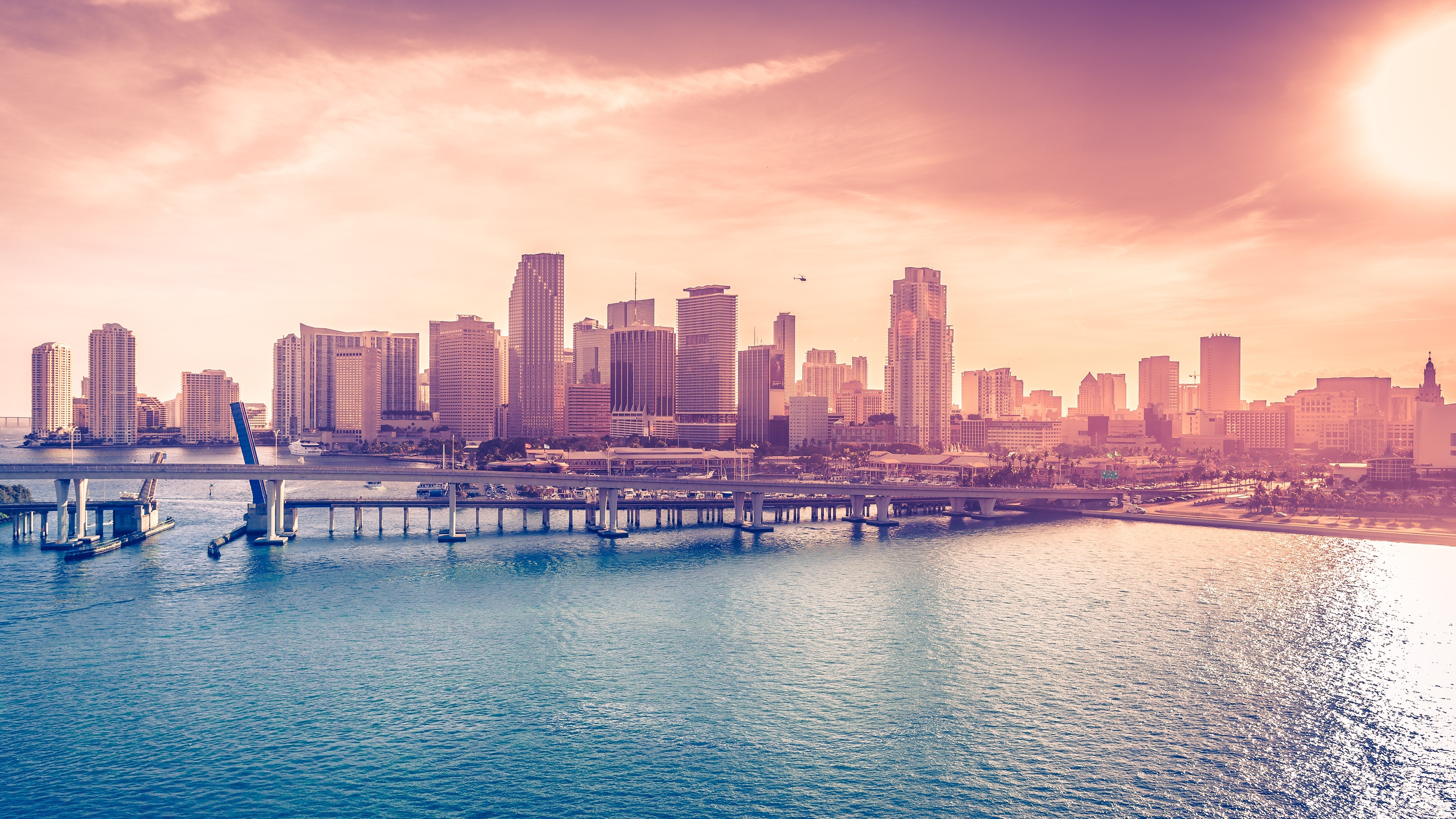 Miami Beach Skyline, Florida USA downtown, 3840x2160 4K Desktop