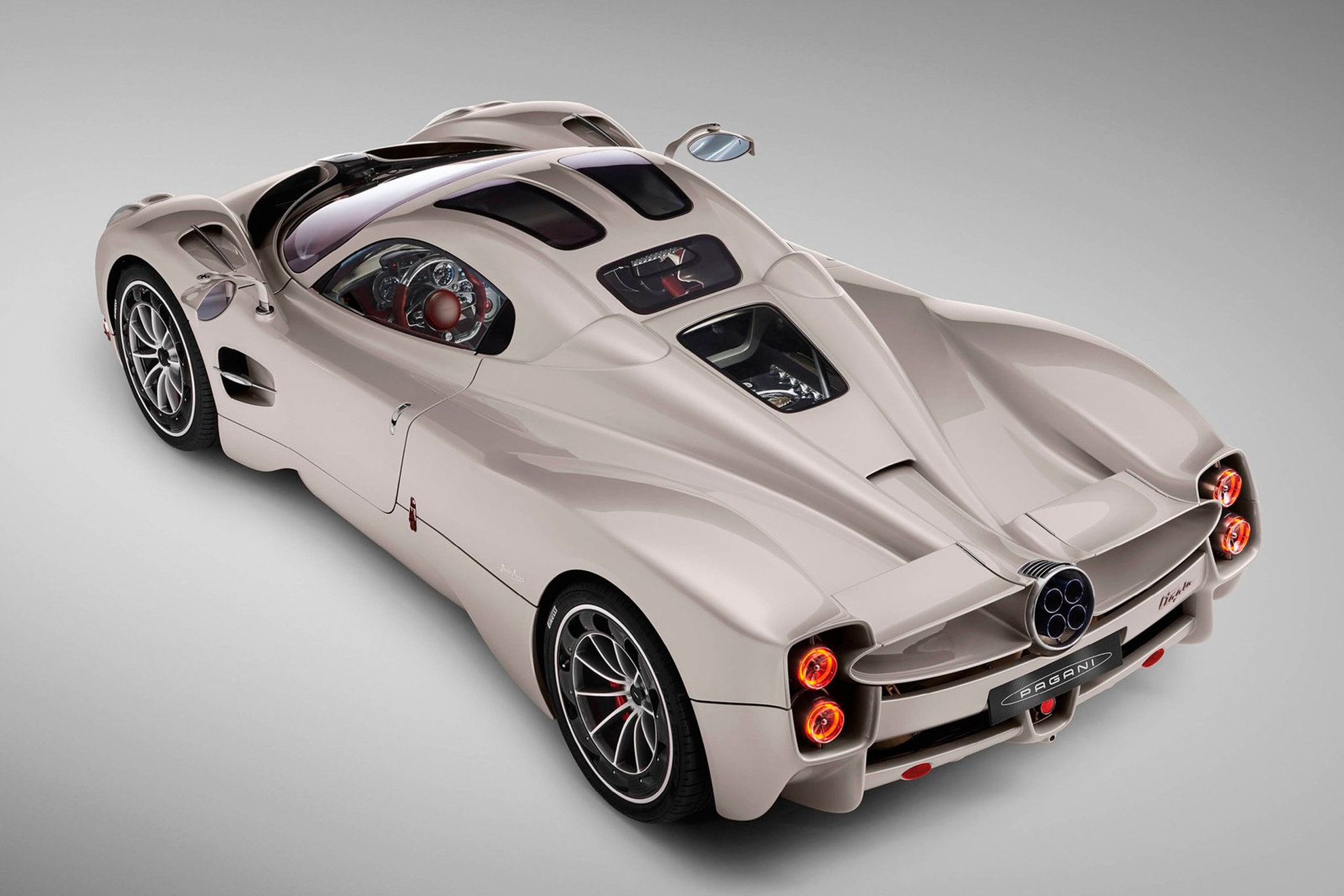 Pagani Utopia, signature quad exhaust, studio lighting setup, HD Desktop wallpaper