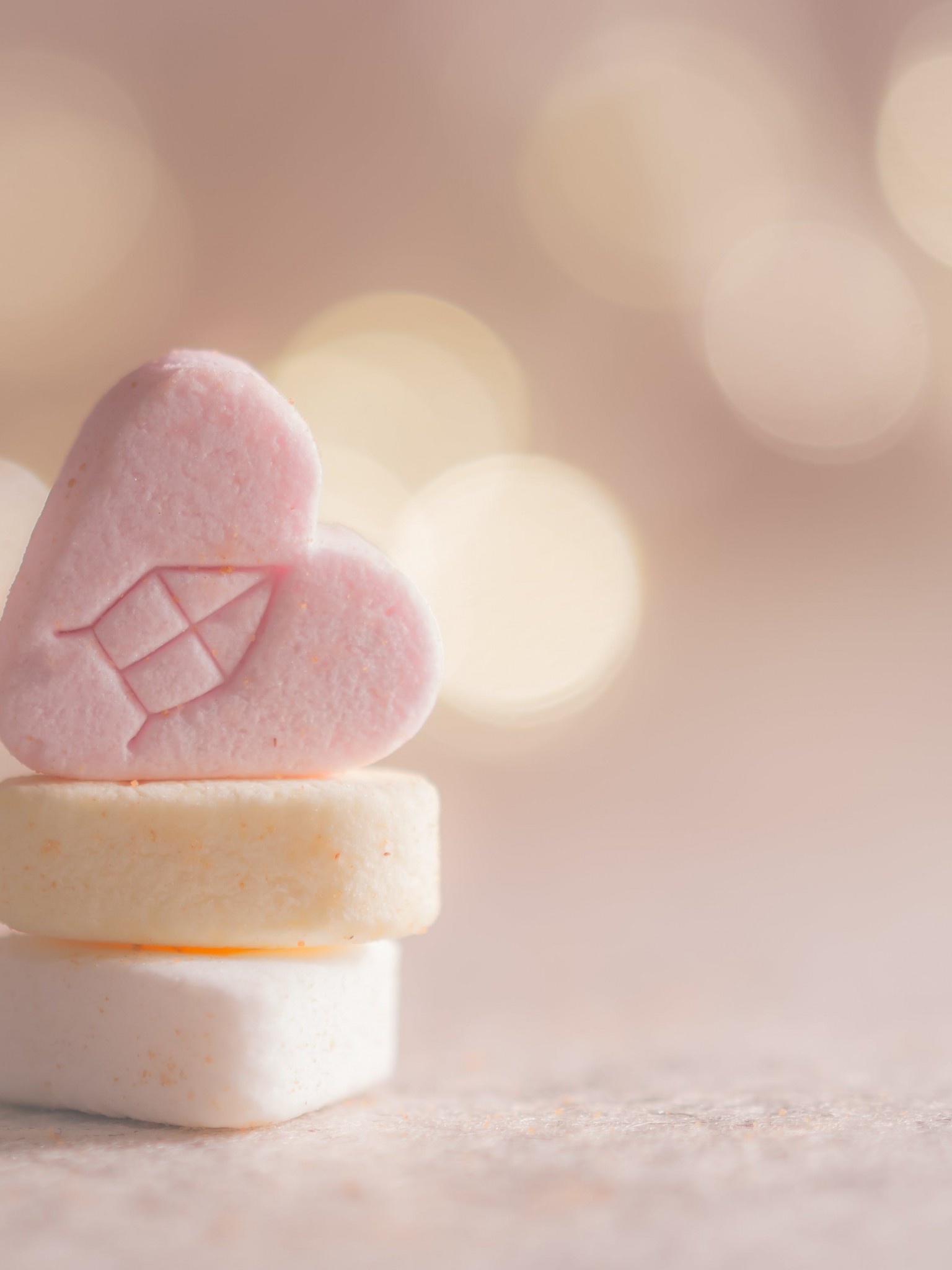 Heart-shaped marshmallows, Cute wallpaper, Lovely aesthetics, Sweet delight, 1540x2050 HD Phone