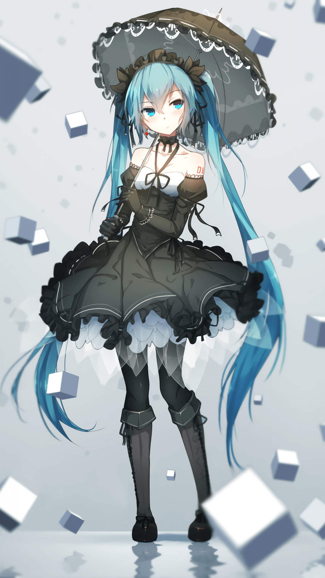Hatsune Miku, Simple wallpaper designs, Digital diva, 1080x1920 Full HD Phone