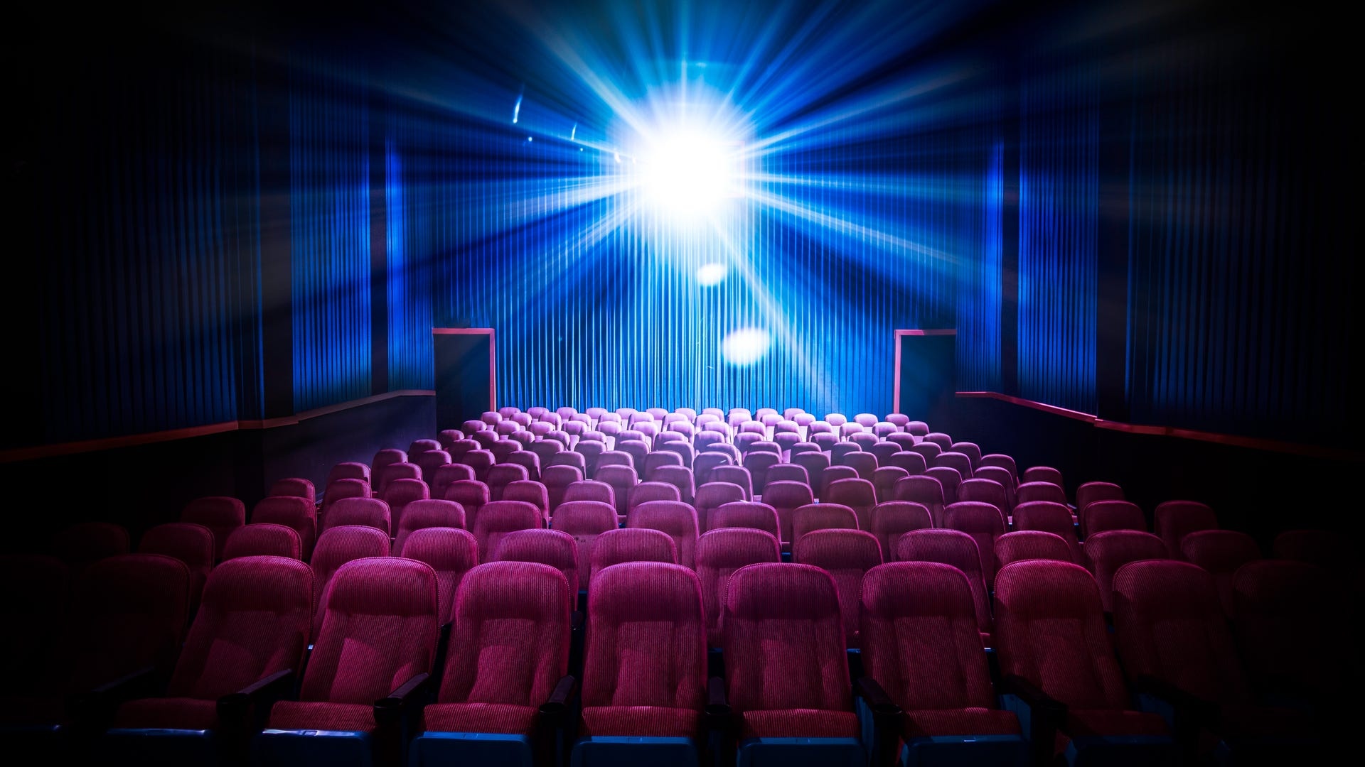 Movie theater seats, Red upholstery, Comfortable seating, Theater aesthetics, 1920x1080 Full HD Desktop