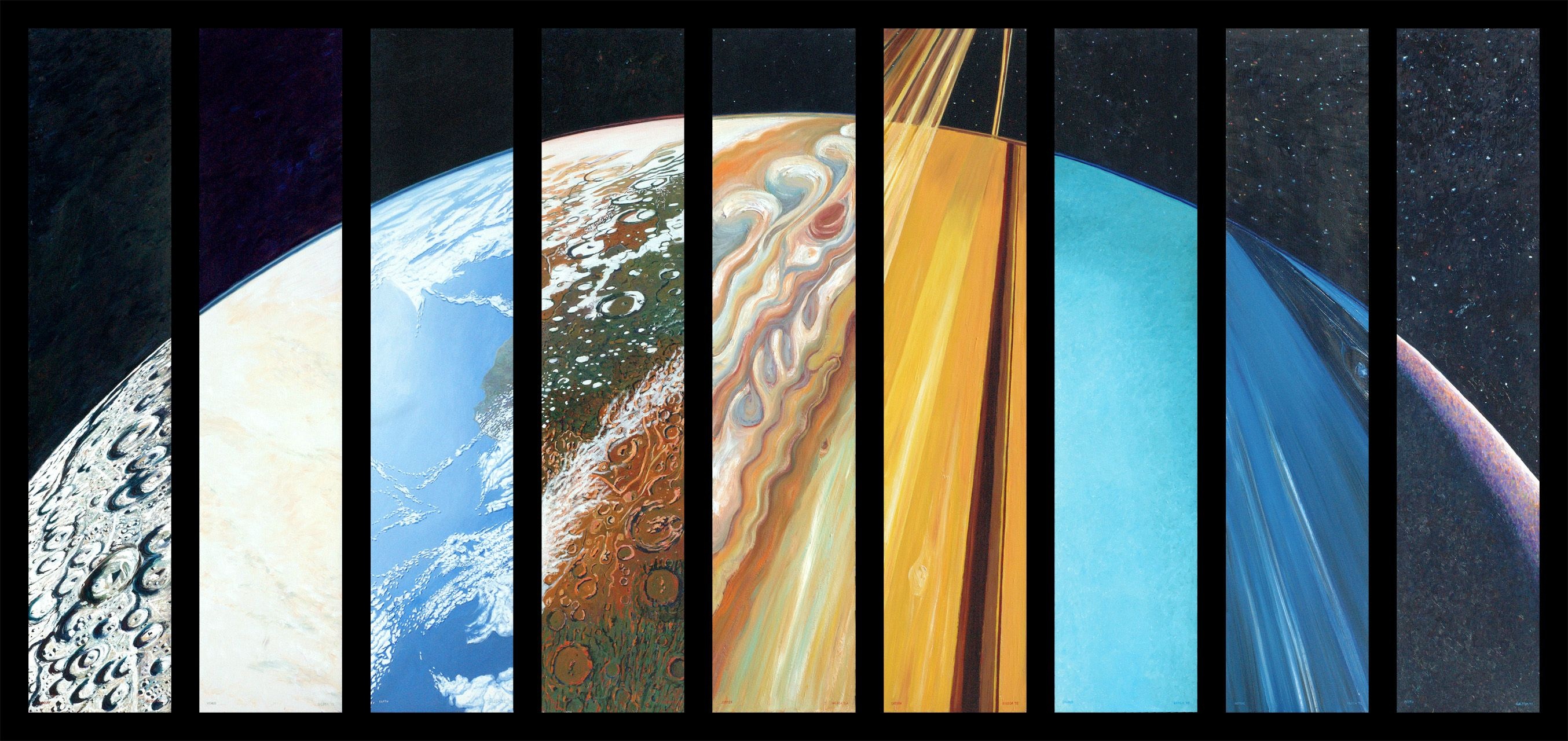 9 Planets, All the planets, 2710x1280 Dual Screen Desktop