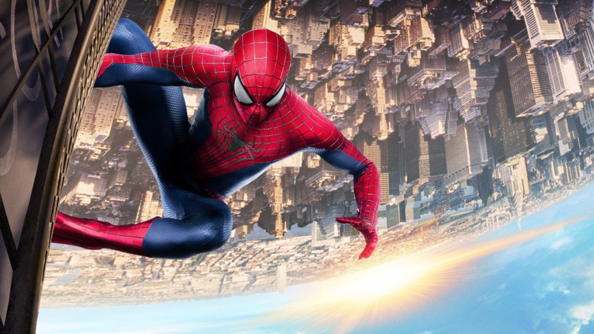 The Amazing Spider-Man, New York City skyline, skyscraper glass facade, Full HD Desktop wallpaper