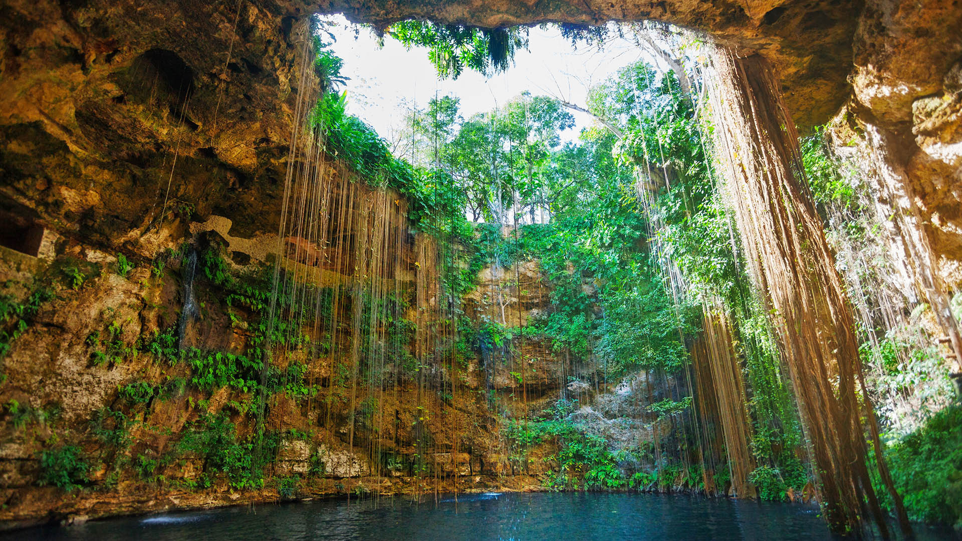 Ik Kil Cenote, Famous underwater cave, Mexico travel, Home of travel, 1920x1080 Full HD Desktop