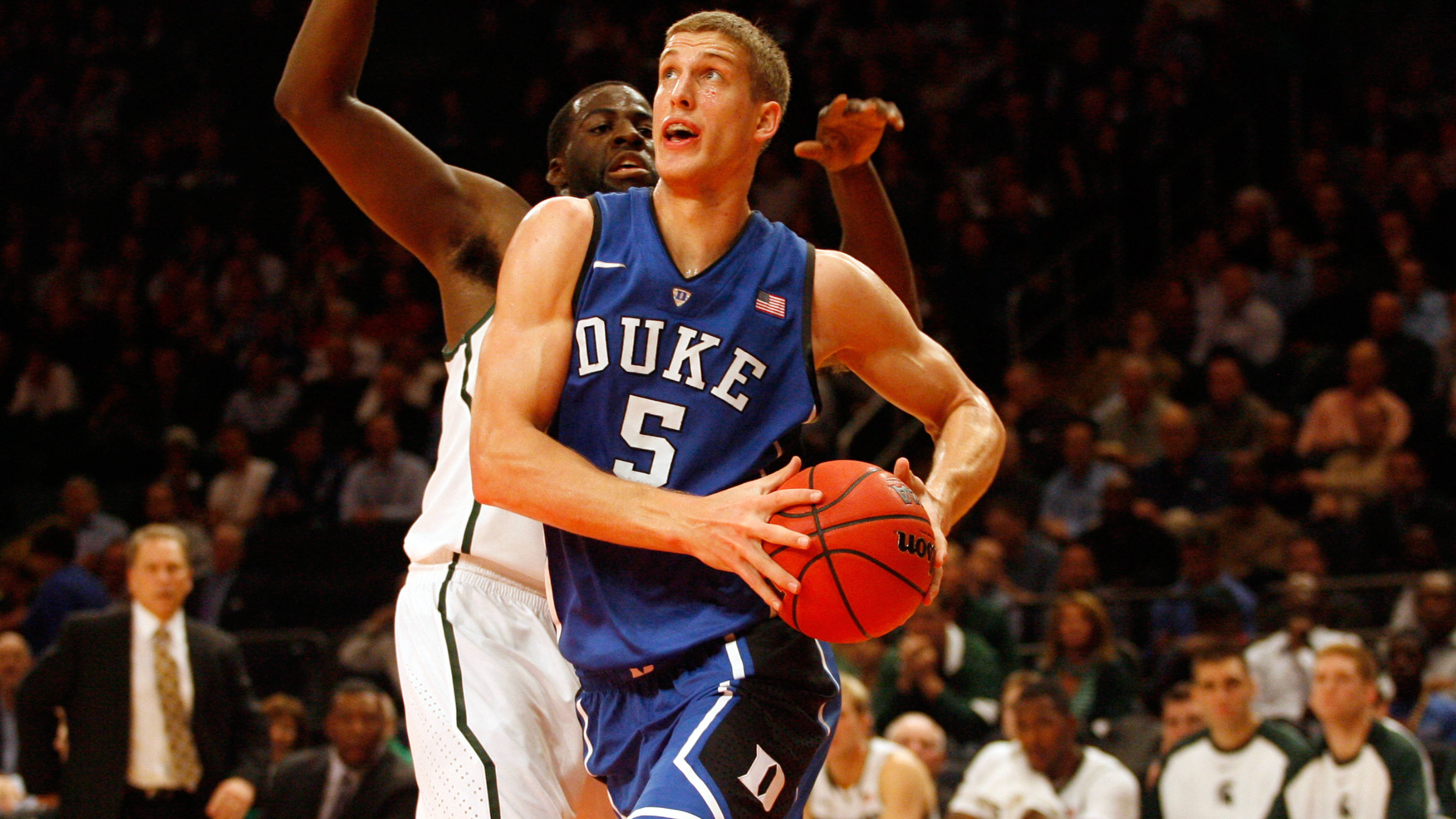 Mason Plumlee, Senior year, Duke University, Return, 3500x1970 HD Desktop