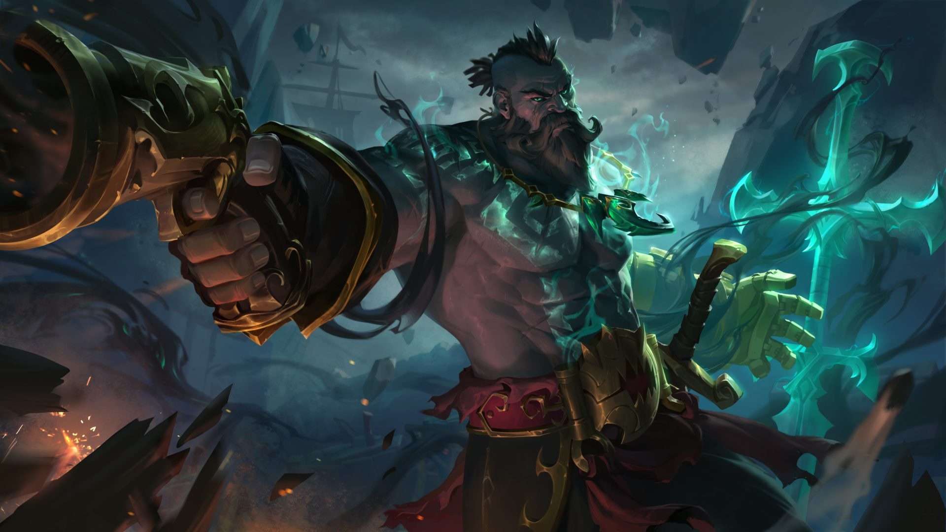 Gangplank, Betrayer skin, Intriguing reveal, Epic transformation, 1920x1080 Full HD Desktop