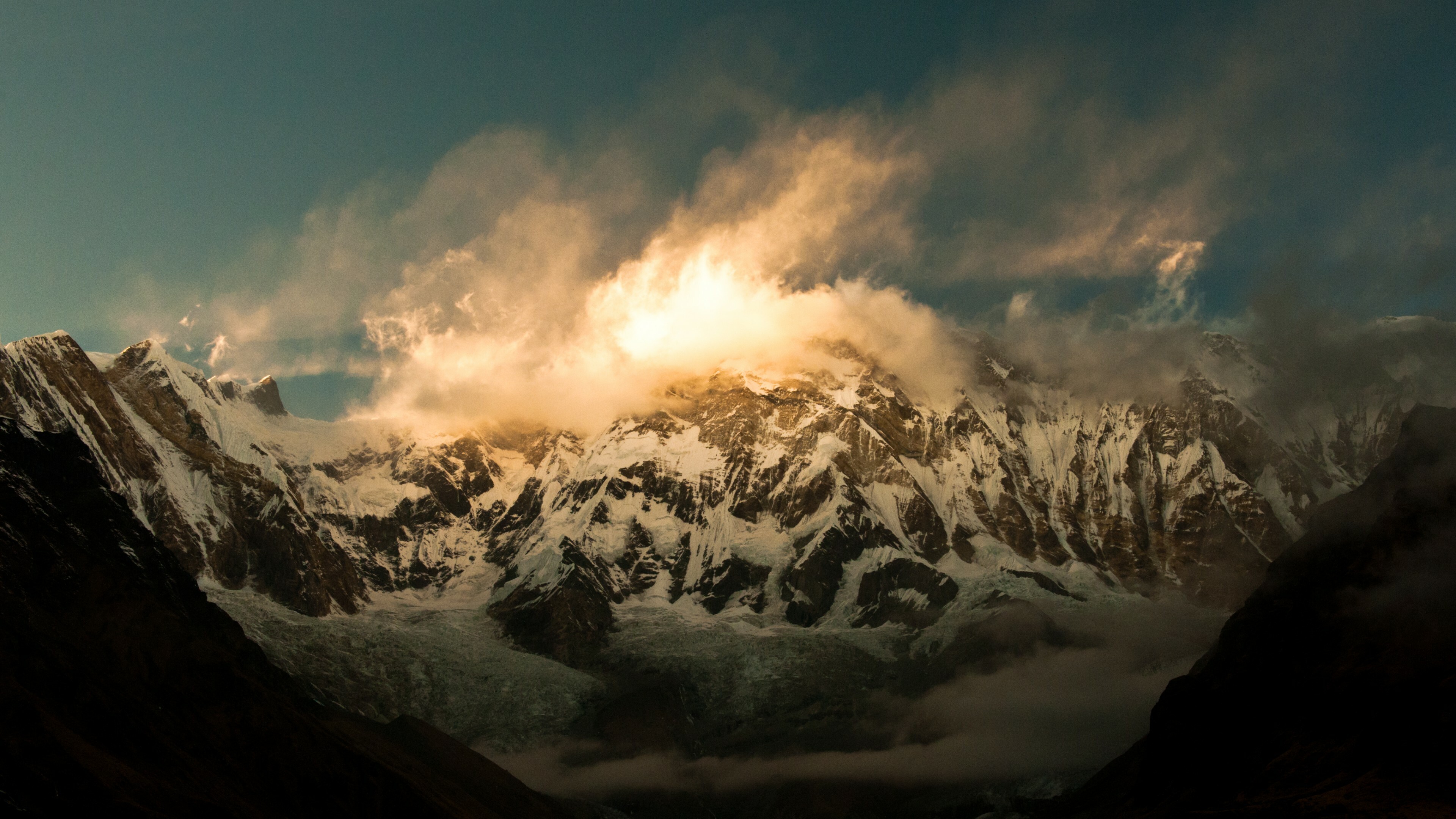 Annapurna wallpaper, Himalayas Nepal, Sunset nature, Mountain, 3840x2160 4K Desktop