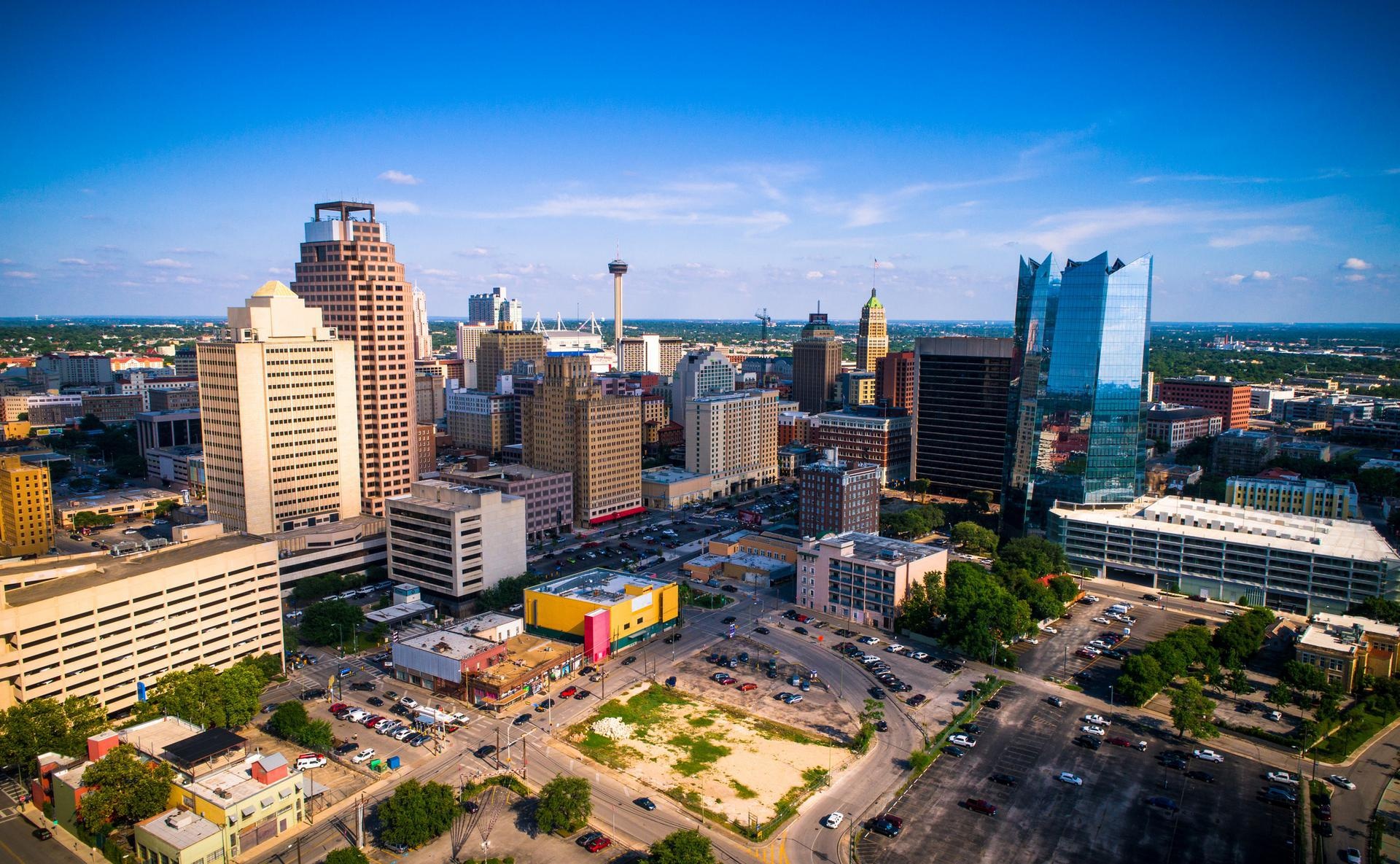 San Antonio Skyline, Background checks, Health street, Urban landscape, 1920x1190 HD Desktop