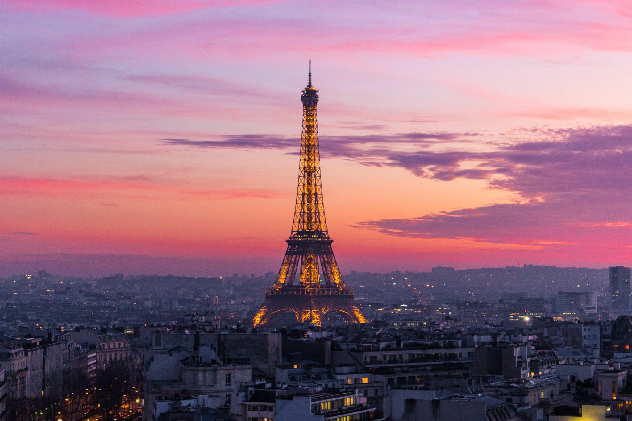 Sunset, Eiffel Tower wallpapers, 2050x1370 HD Desktop