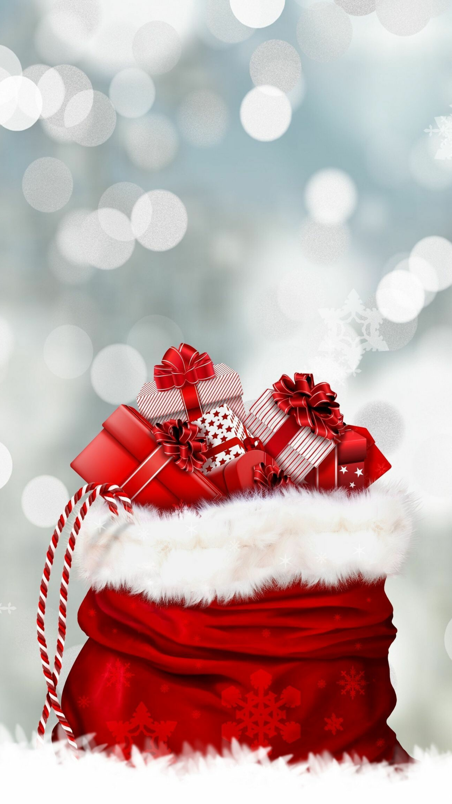 Red background, Christmas spirit, Merry holiday, Festive wallpaper, 1440x2560 HD Phone