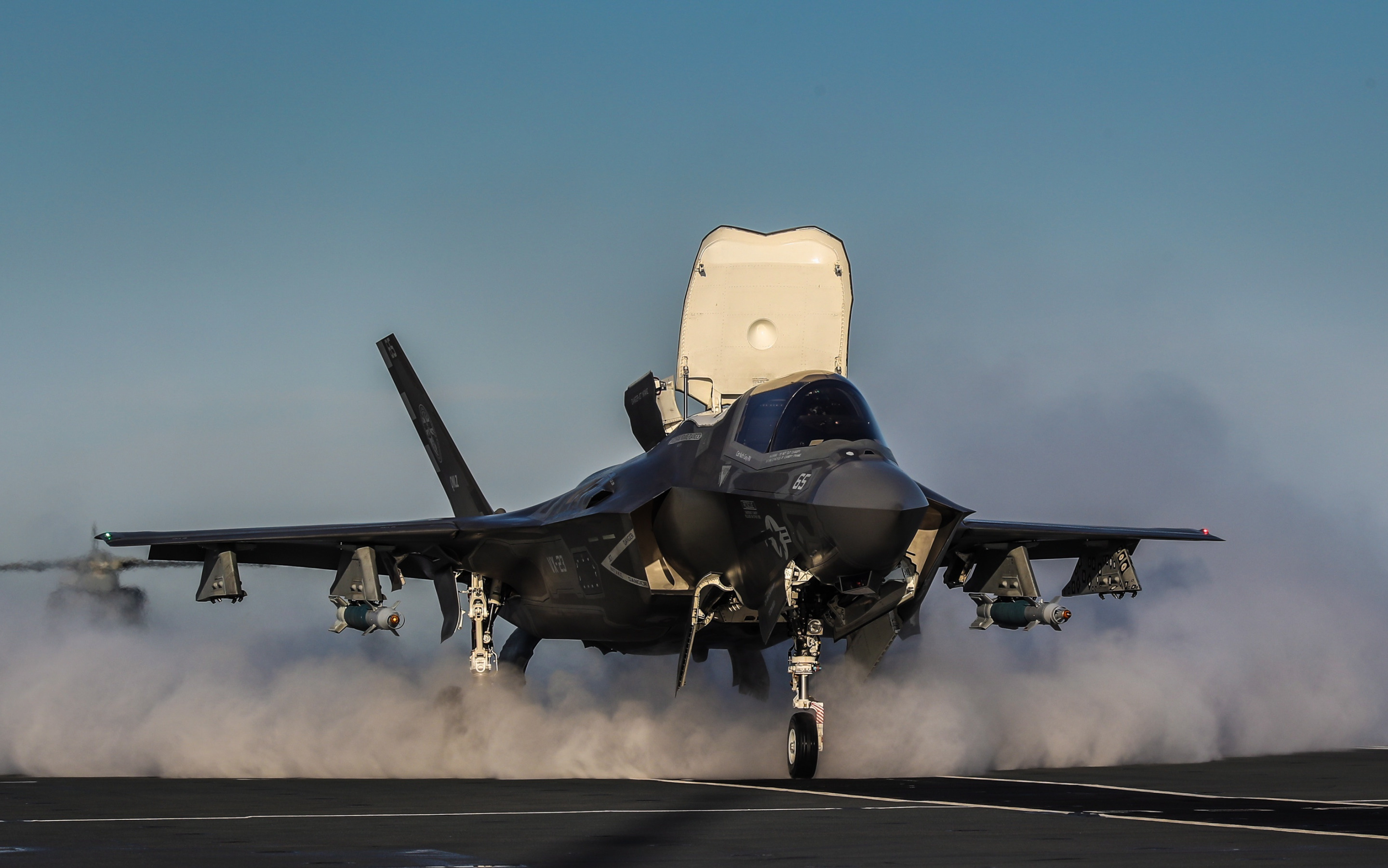 Lockheed Martin, F-35 Lightning II, British fighter bomber, Aircraft carrier, 2880x1800 HD Desktop