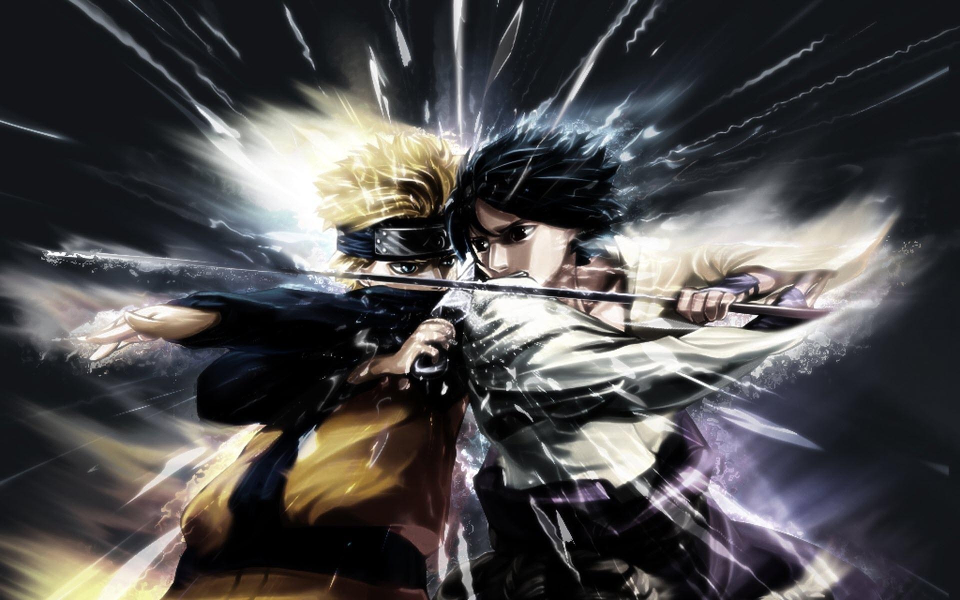 Naruto Uzumaki, Sasuke Uchiha, Sword of Kusanagi, HD Desktop wallpaper