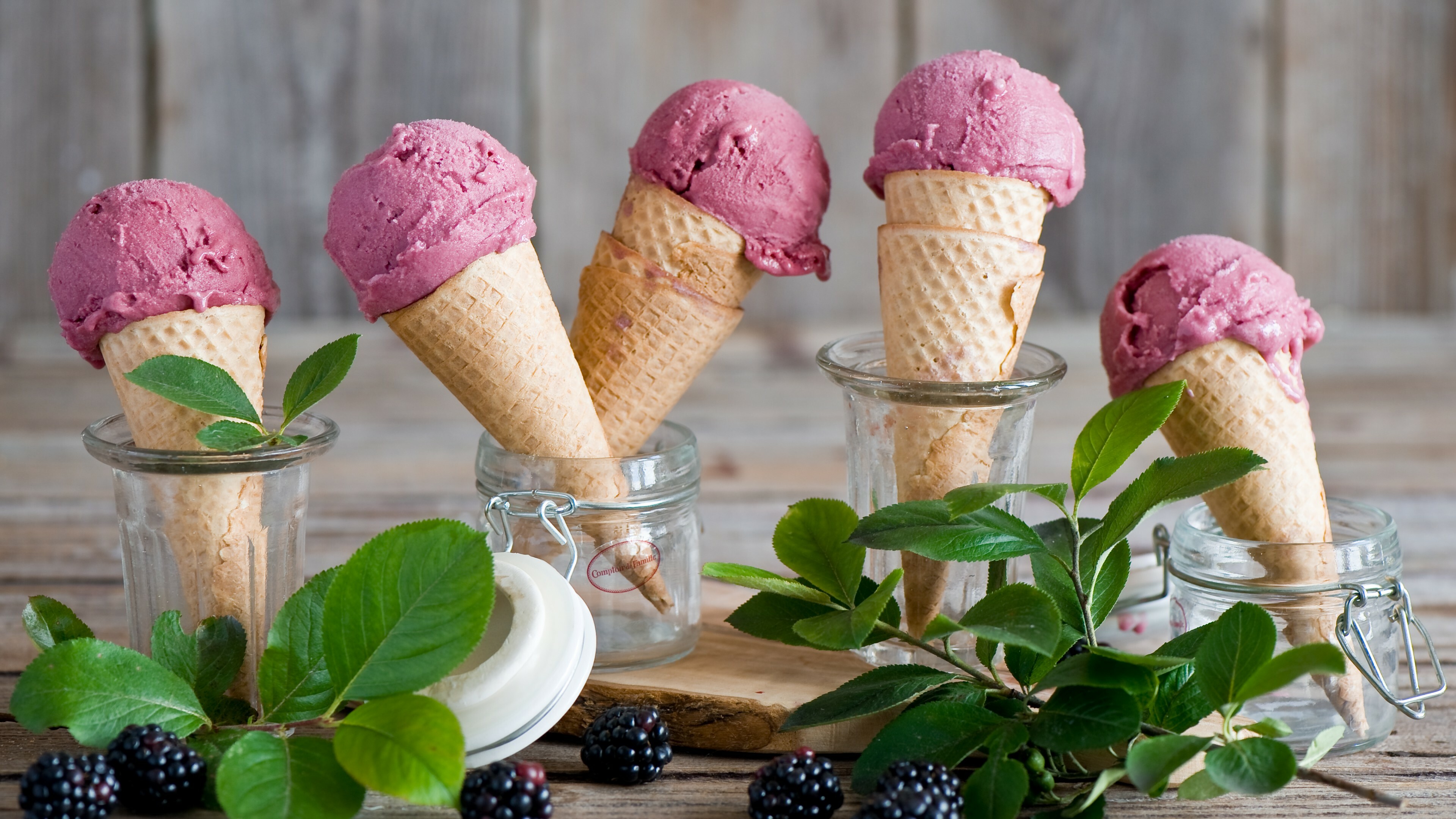 Blueberry Ice Cream summer, Food 4K wallpaper, Refreshing treat, Cool and creamy, 3840x2160 4K Desktop