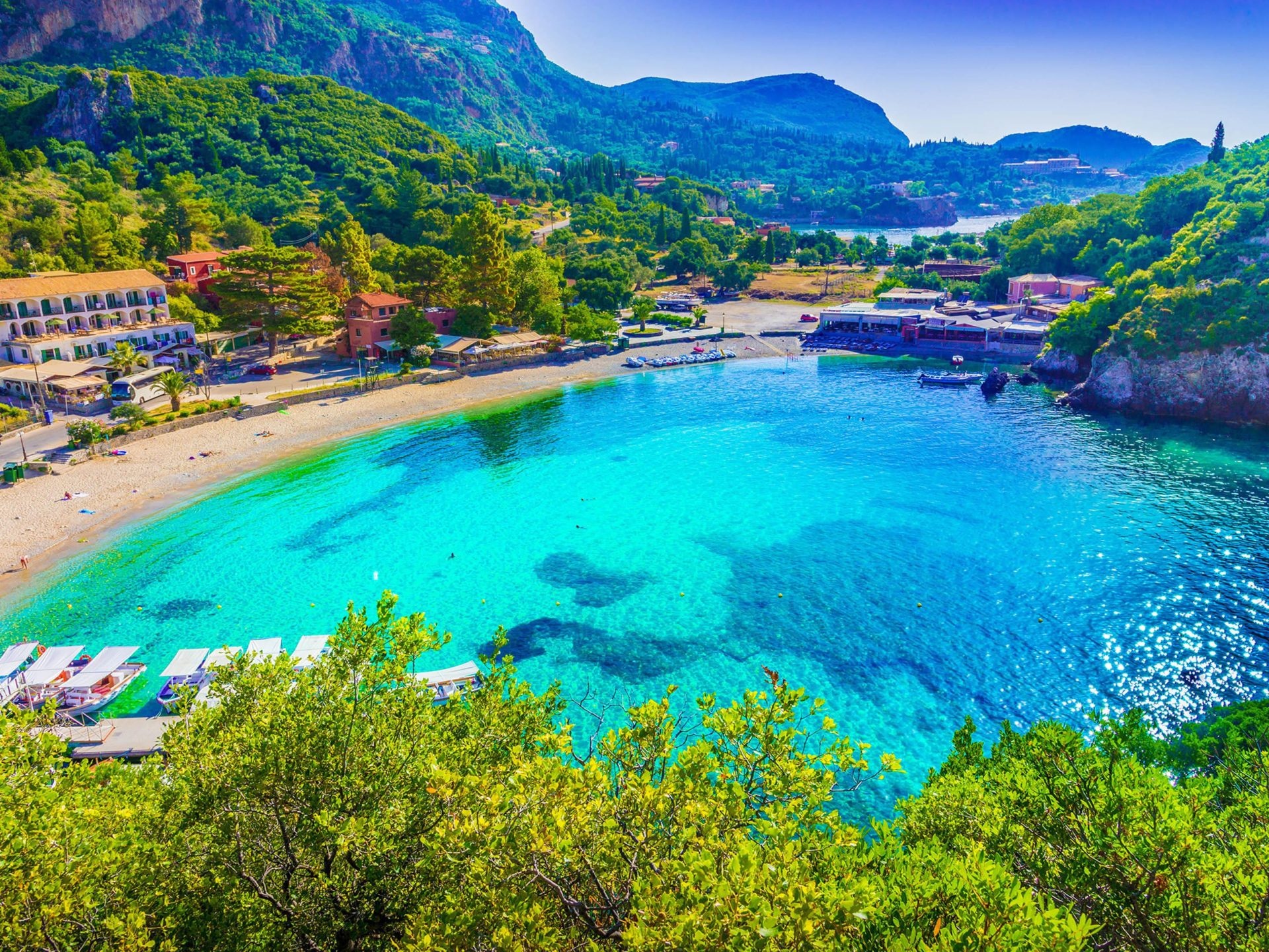 Corfu travels, Paleokastritsa beach, Ionian Sea, Greece, 1920x1440 HD Desktop