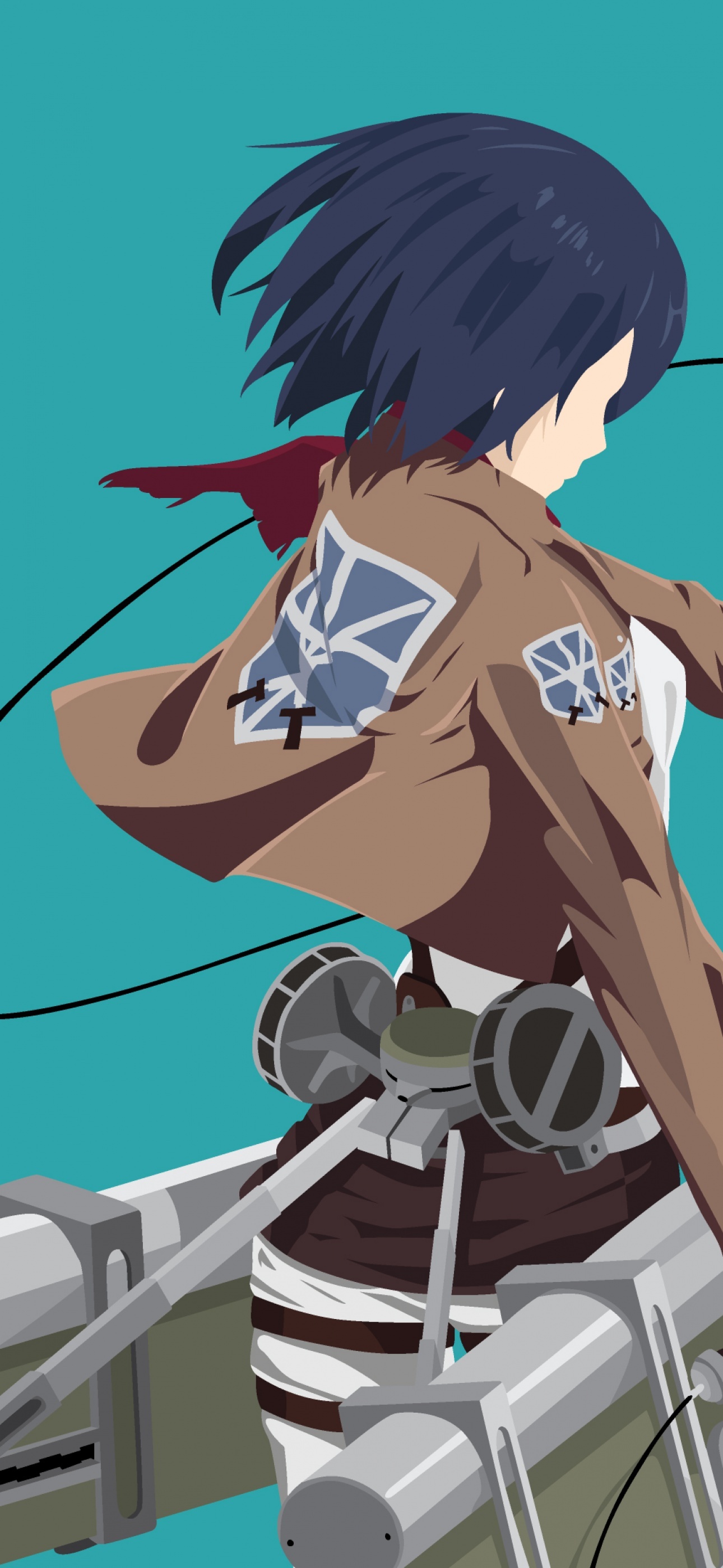 Mikasa Ackerman, Survey Corps emblem, omni-directional mobility gear, HD Phone wallpaper