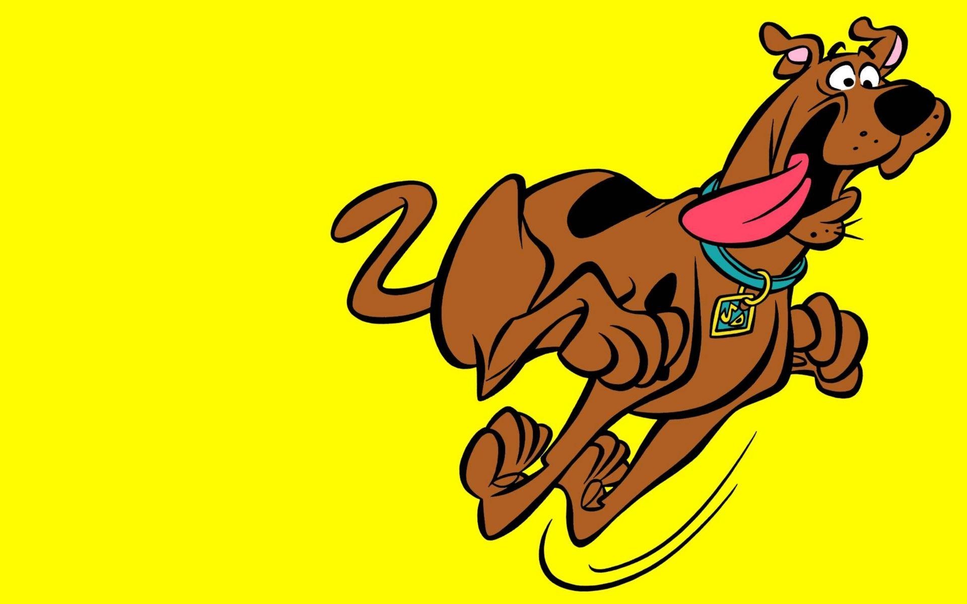 Scooby-Doo, Scooby-Doo collar tag, solid yellow background, HD Desktop wallpaper