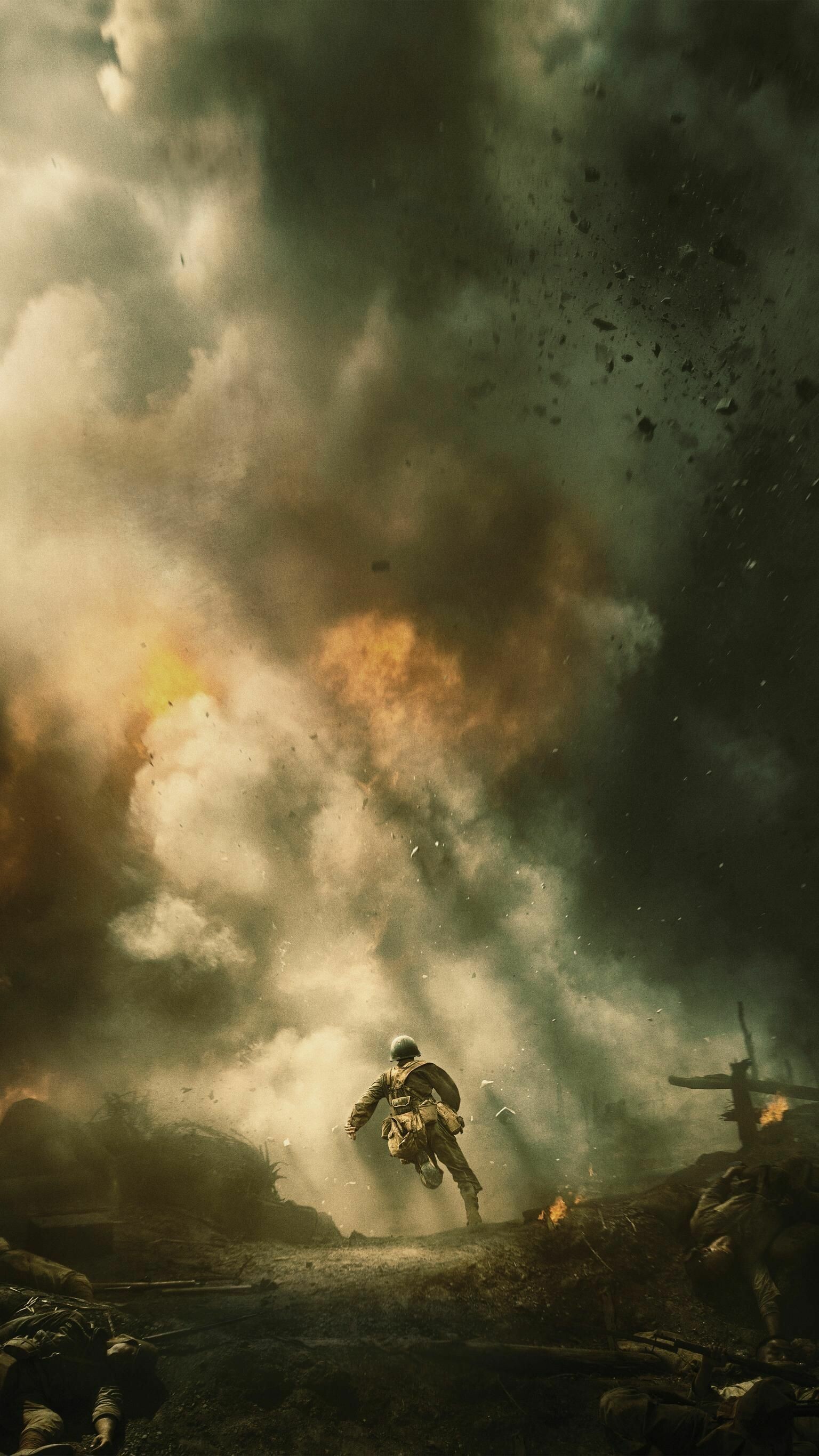 Hacksaw Ridge, Heroic acts, Inspiring characters, War-torn landscapes, 1540x2740 HD Phone