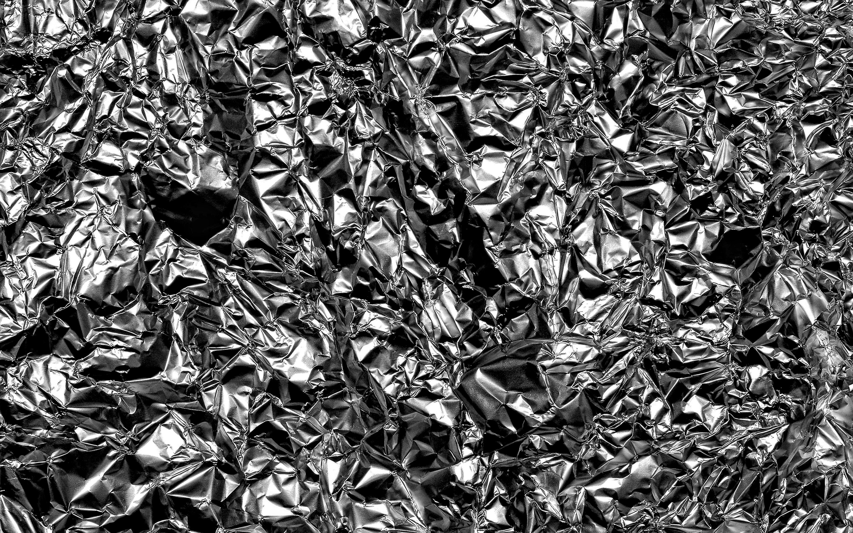 Foil texture, Crumpled foil texture, Silvery foil background, Glitter paper texture, 2880x1800 HD Desktop