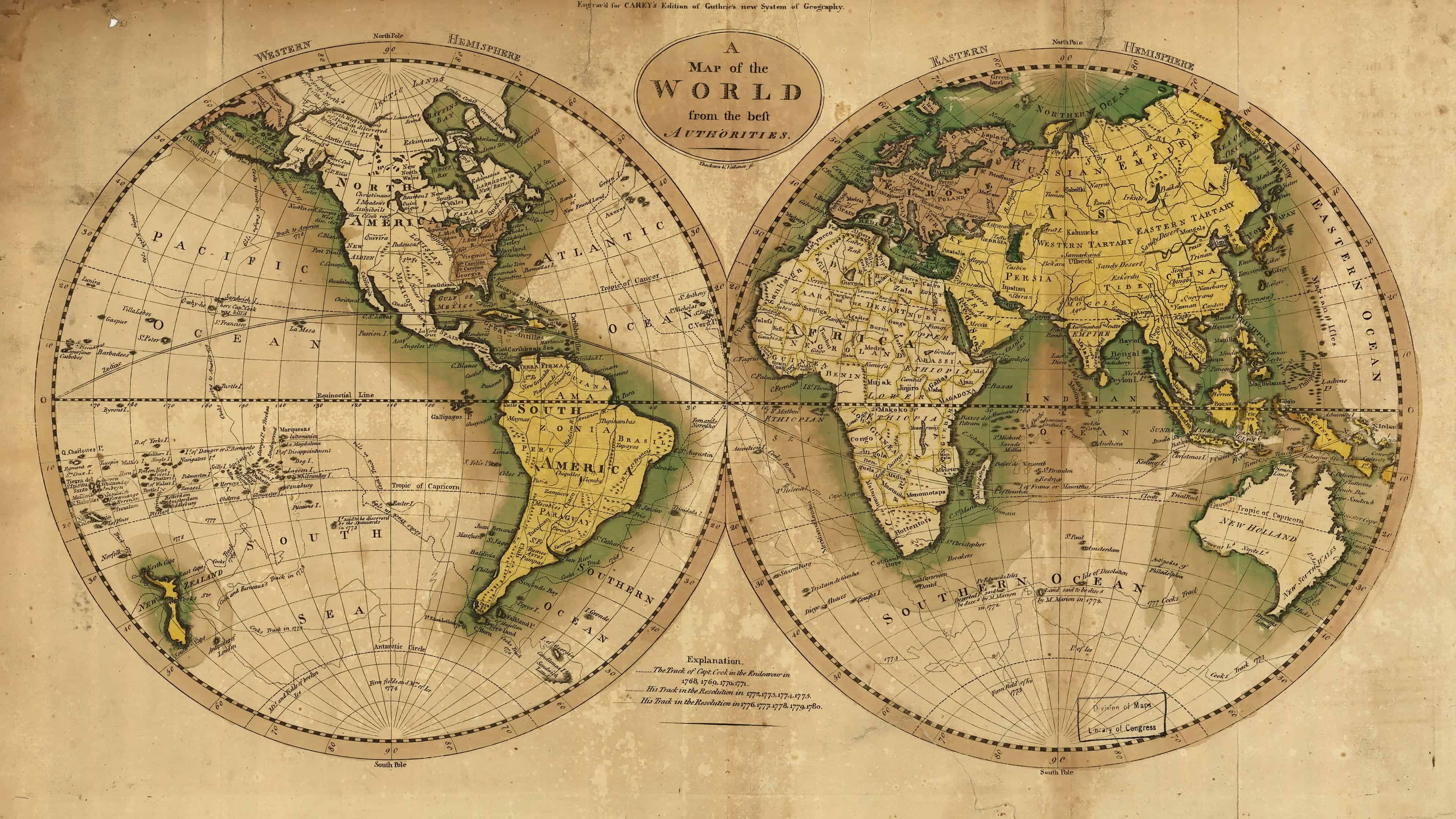 Vintage, Global Map Wallpaper, 3840x2160 4K Desktop