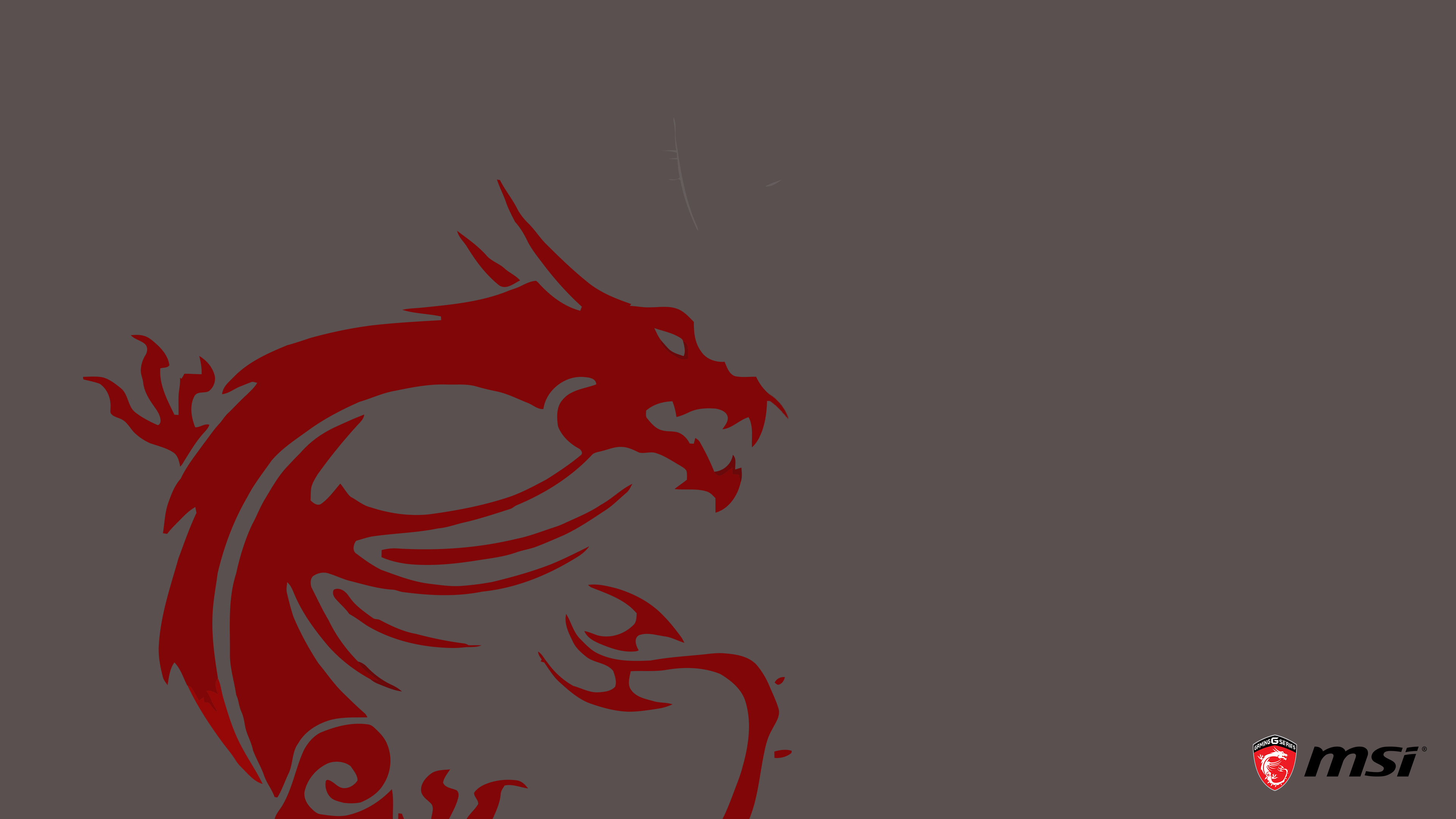 MSI Gaming Dragon, MSI logo, taupe minimalist background, 4K Desktop wallpaper