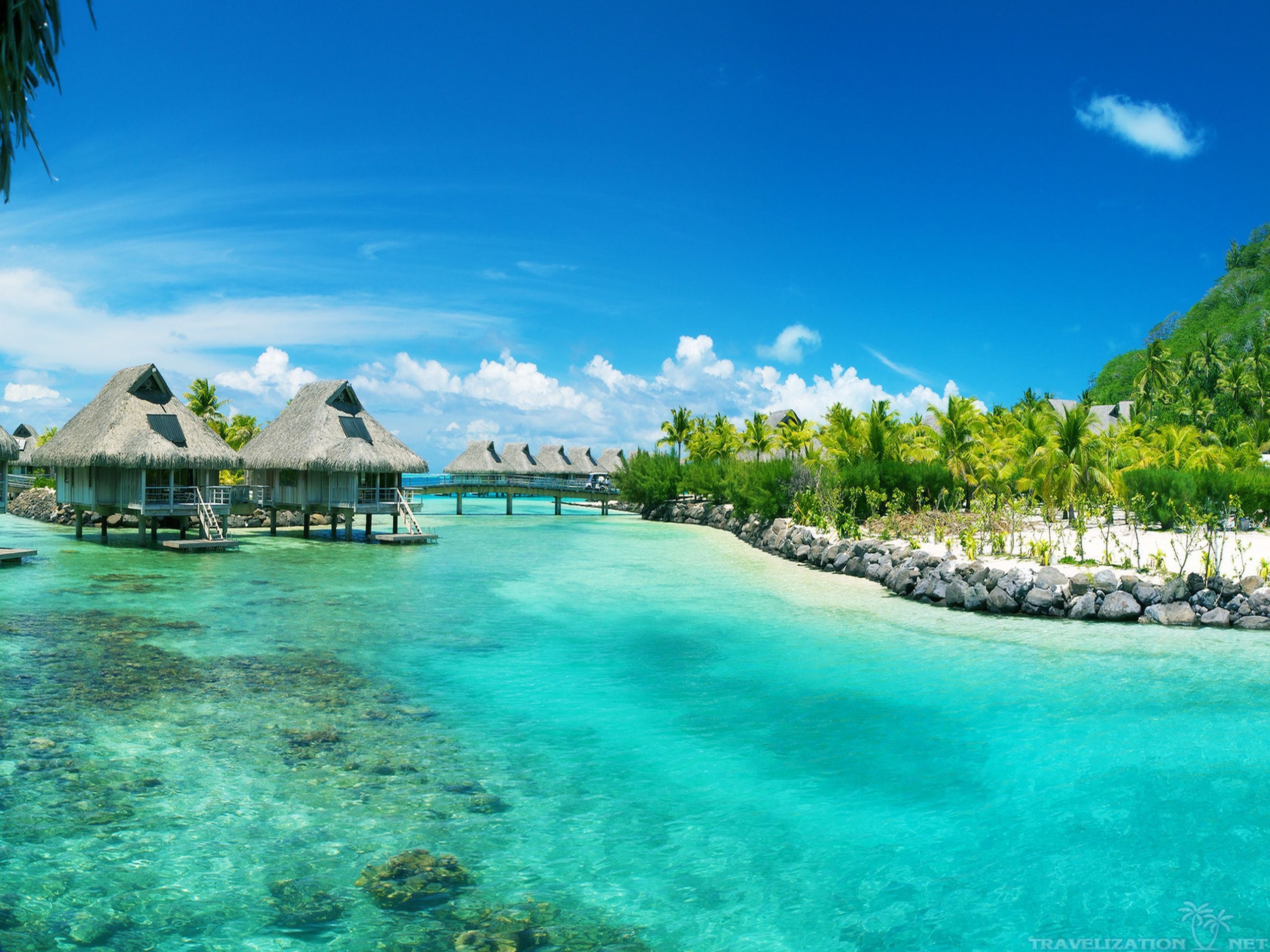 3D wallpapers, Bora Bora beauty, Tropical paradise, Exhilarating landscapes, 2560x1920 HD Desktop