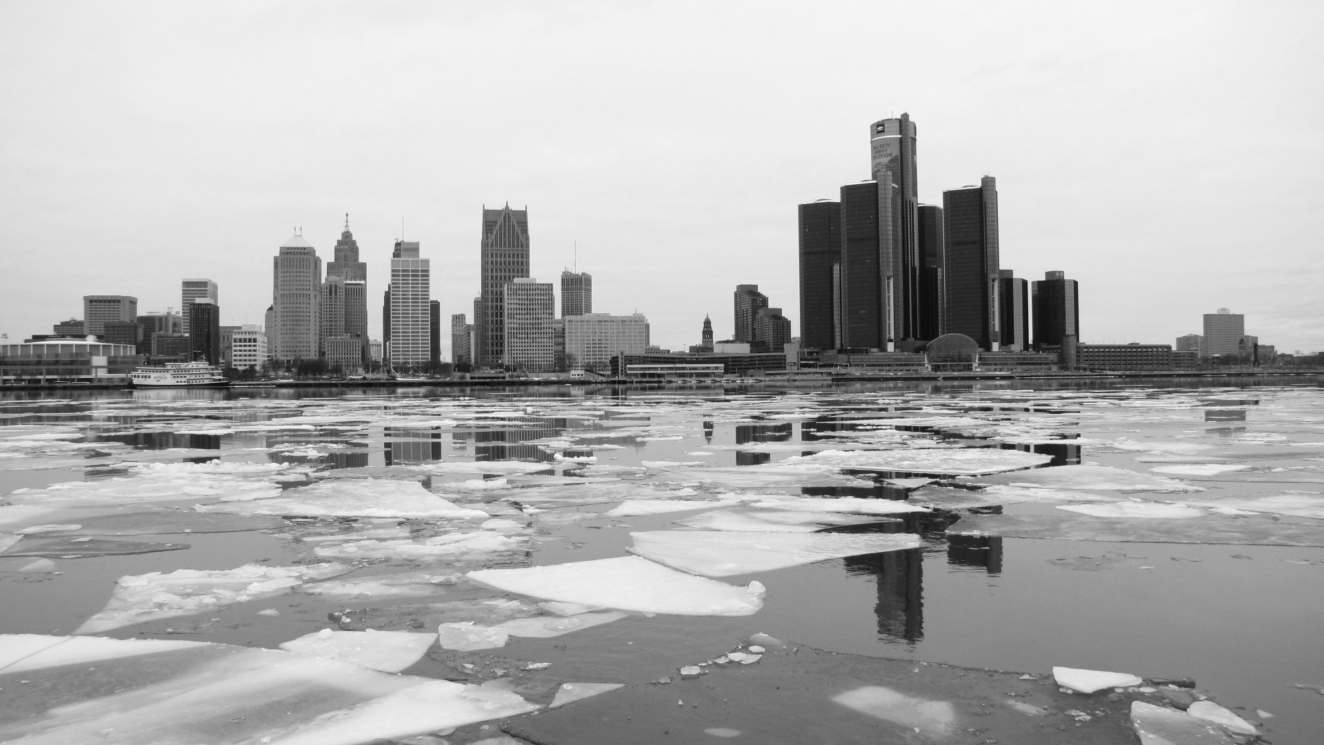 Detroit Skyline, City of contrasts, Captivating wallpapers, Detroit's charm, 1920x1080 Full HD Desktop