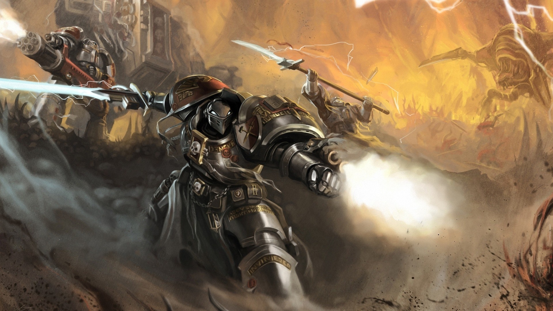 Grey Knights Space Marine, Nemesis Force Sword, Warhammer 40,000, Full HD Desktop wallpaper