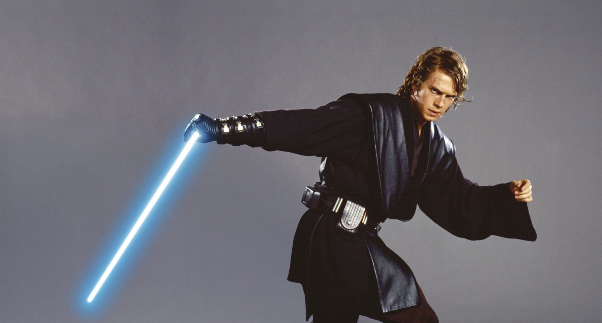 Anakin Skywalker, Hayden Christensen, Blue lightsaber, HD Desktop wallpaper